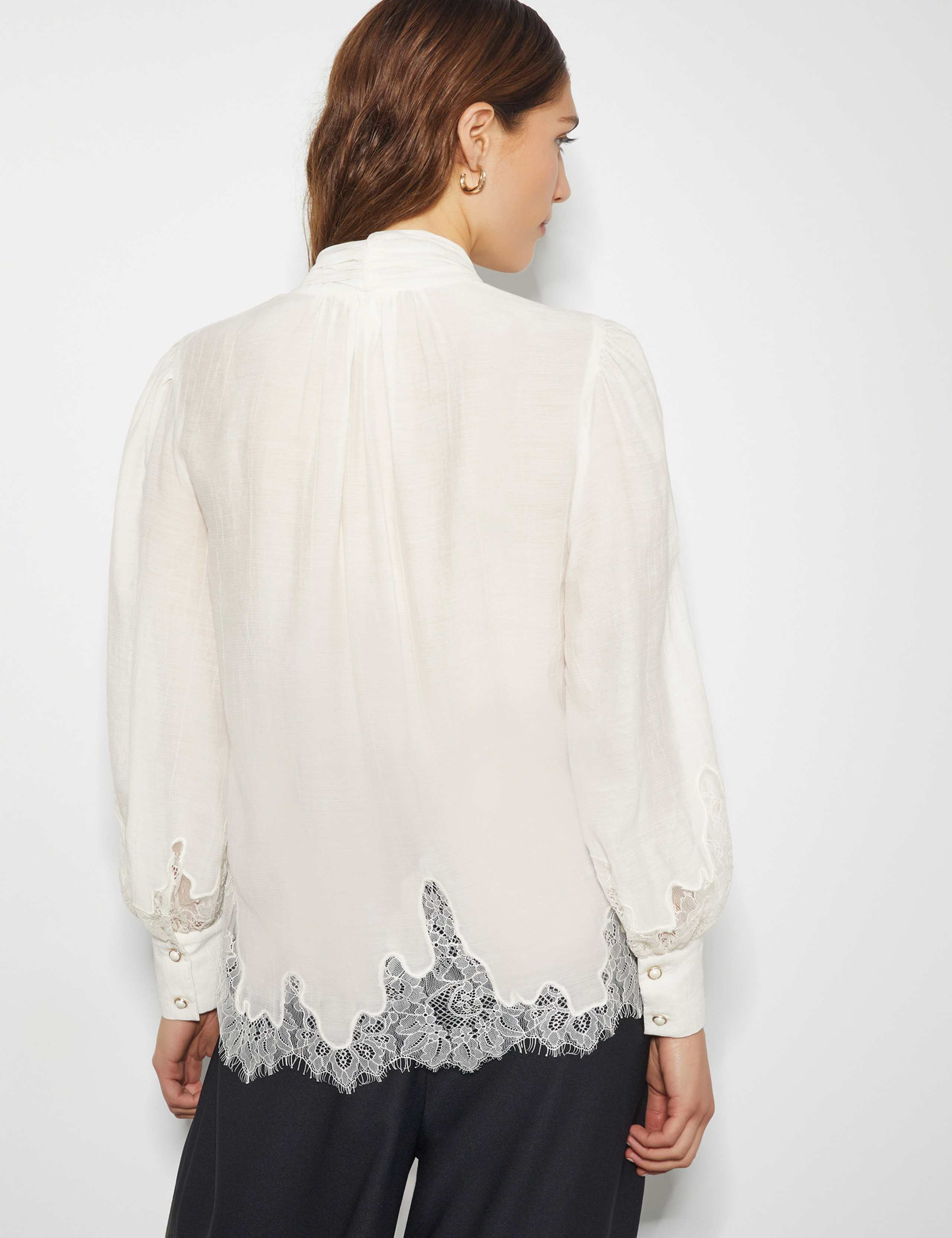 Lace Tie Neck Blouse 4 of 5