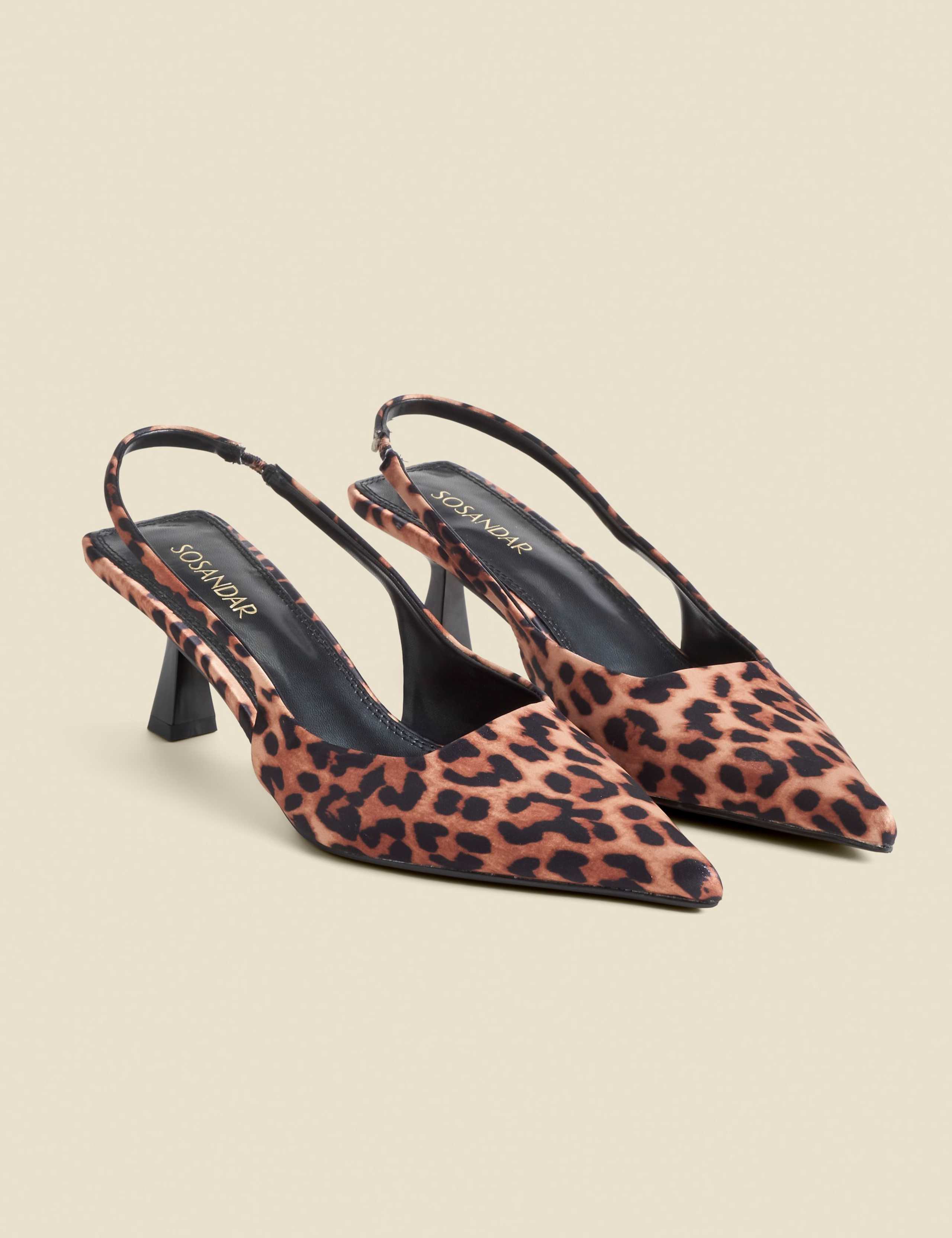 Leopard Print Kitten Heel Slingback Shoes 2 of 4