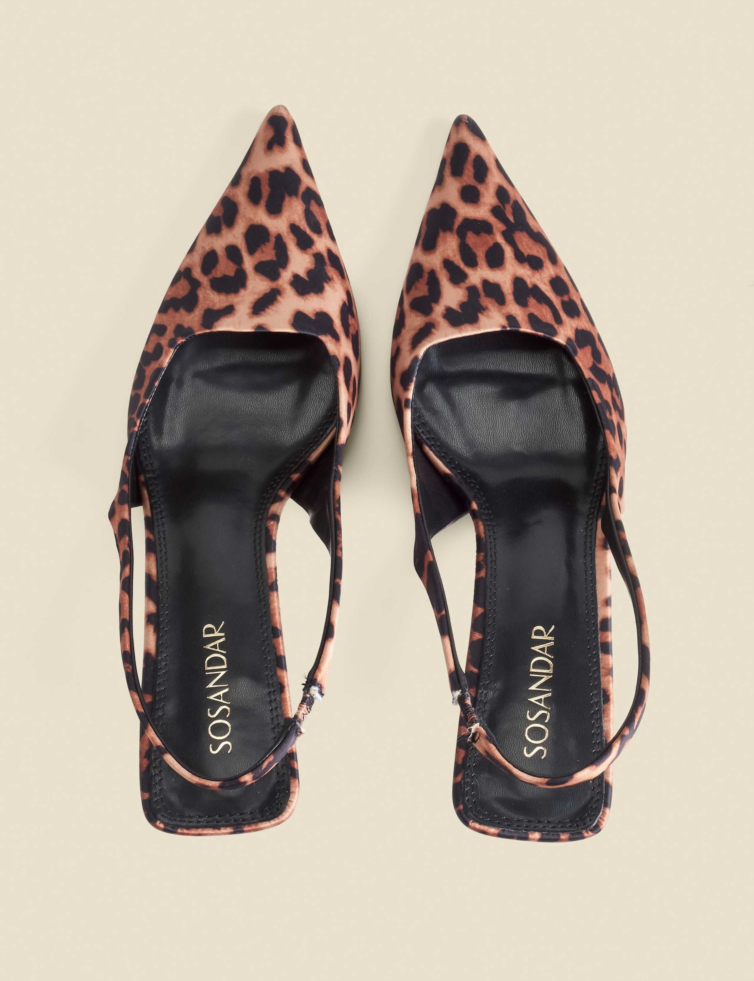 Leopard Print Kitten Heel Slingback Shoes 3 of 4