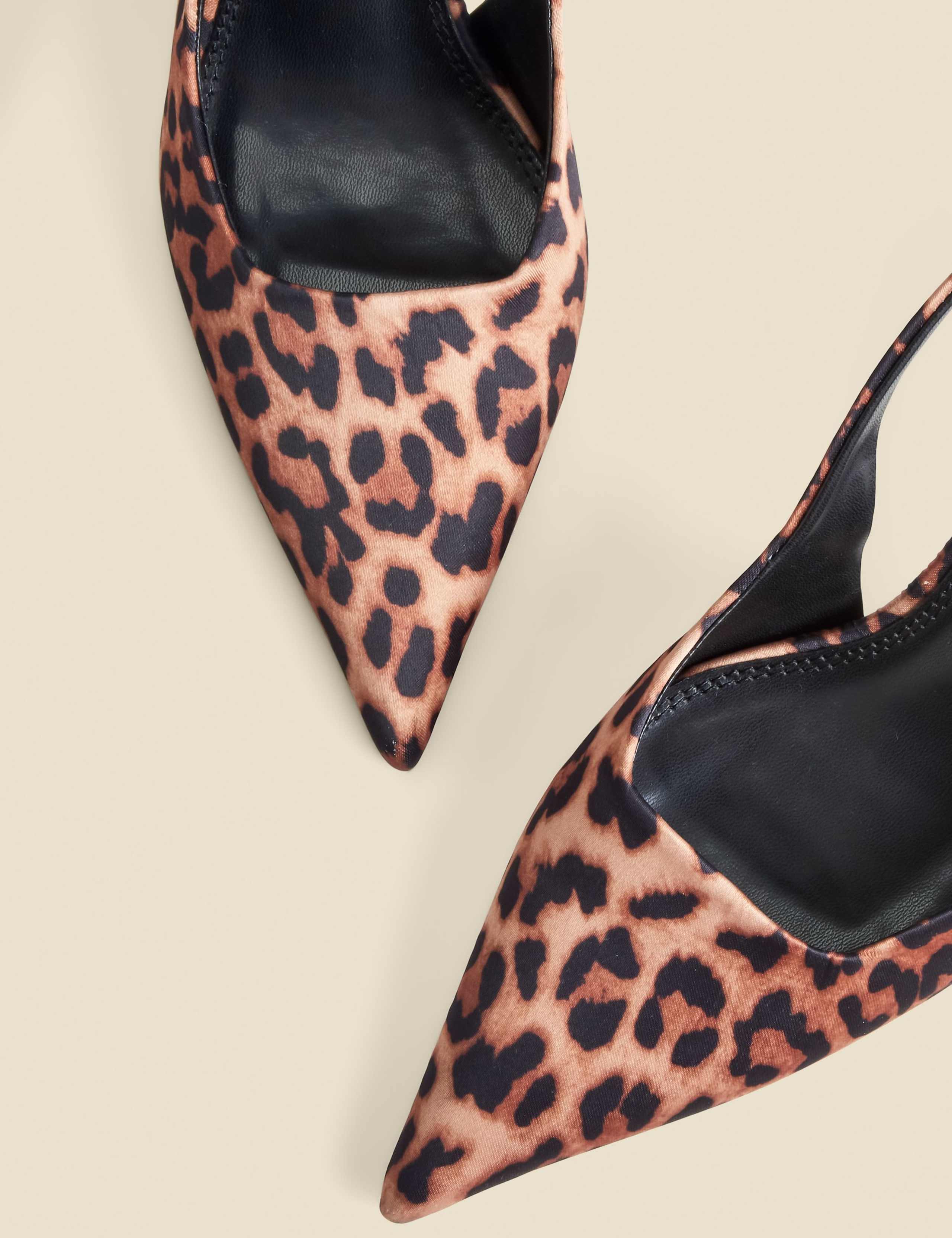 Leopard Print Kitten Heel Slingback Shoes 4 of 4