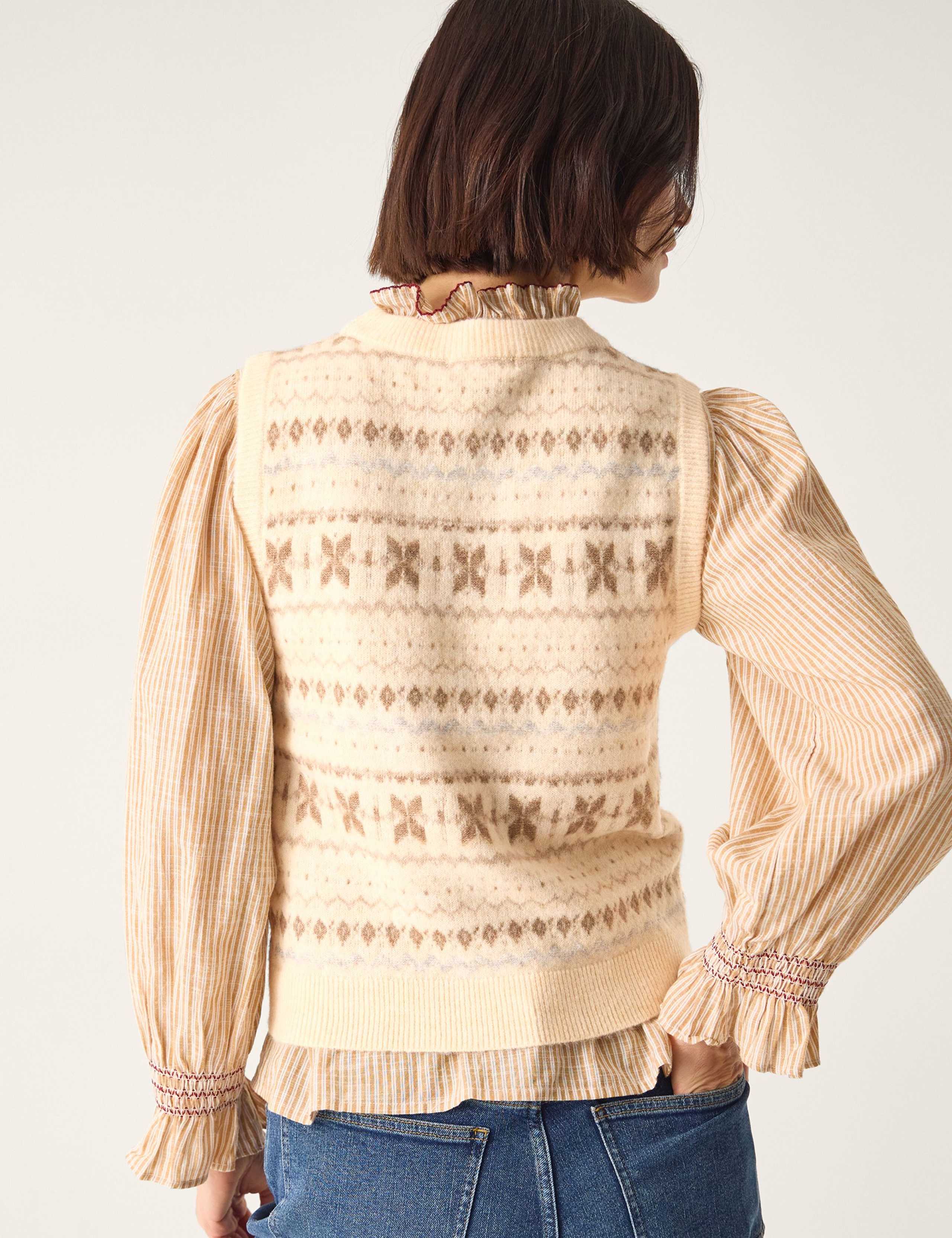 Fair Isle Crew Neck Knitted Vest 3 of 5