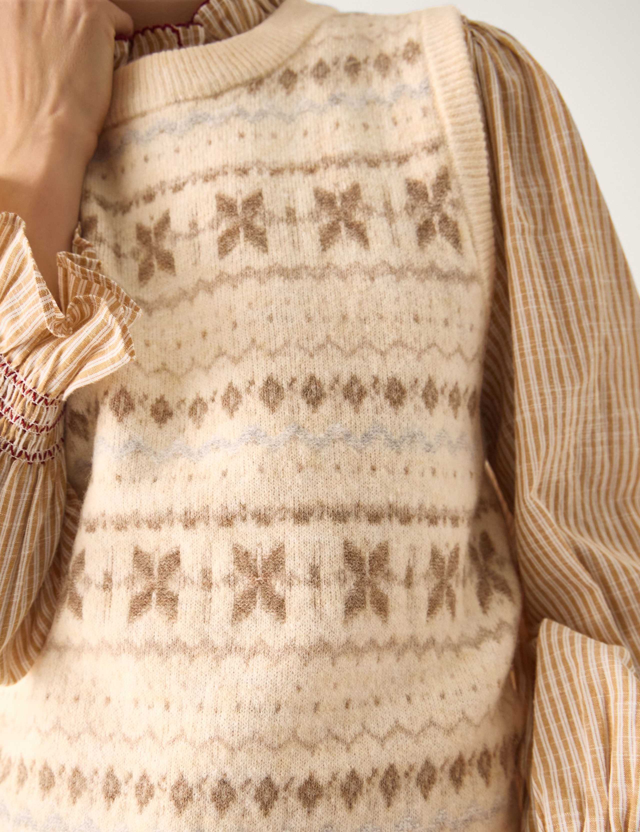 Fair Isle Crew Neck Knitted Vest 5 of 5