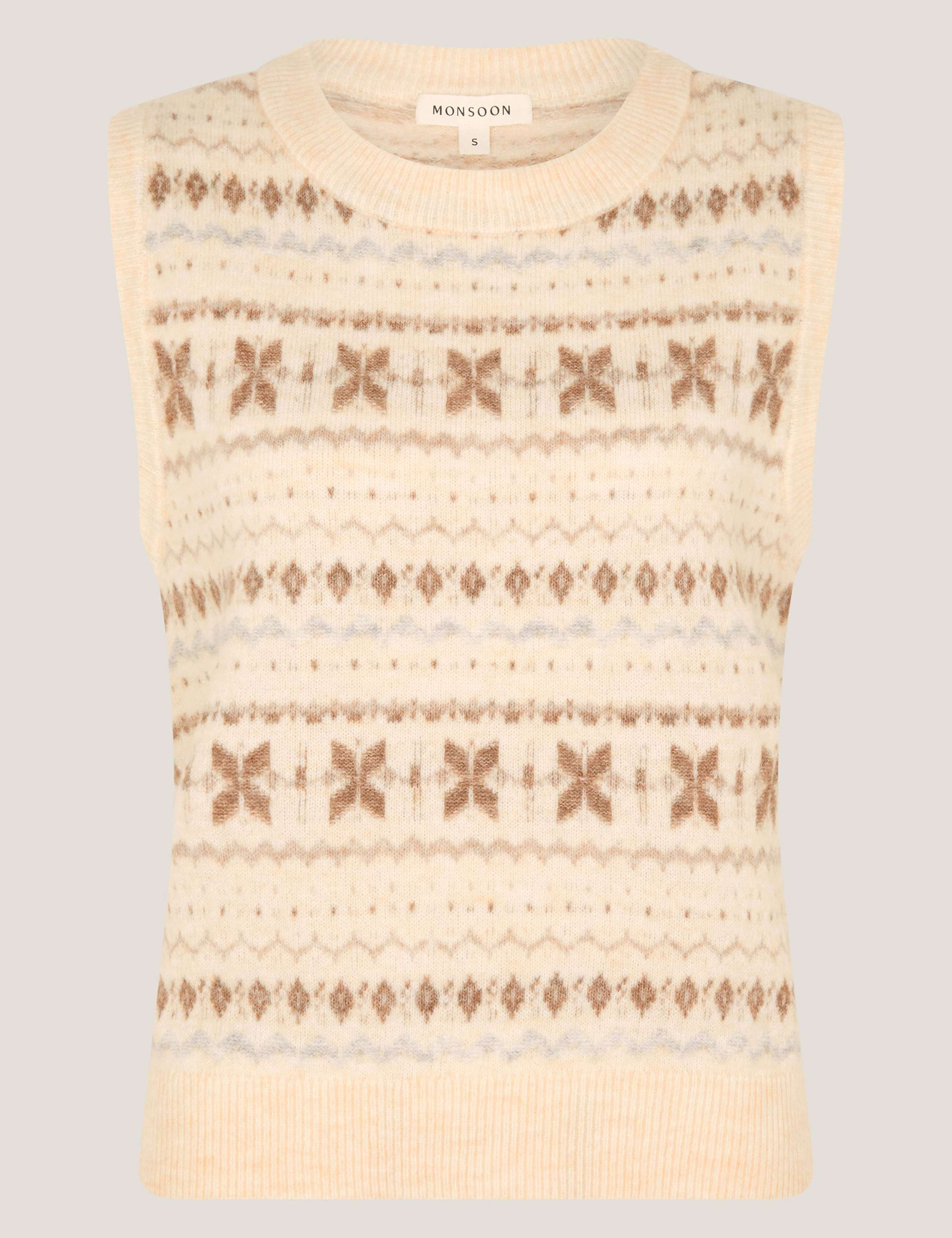 Fair Isle Crew Neck Knitted Vest 2 of 5