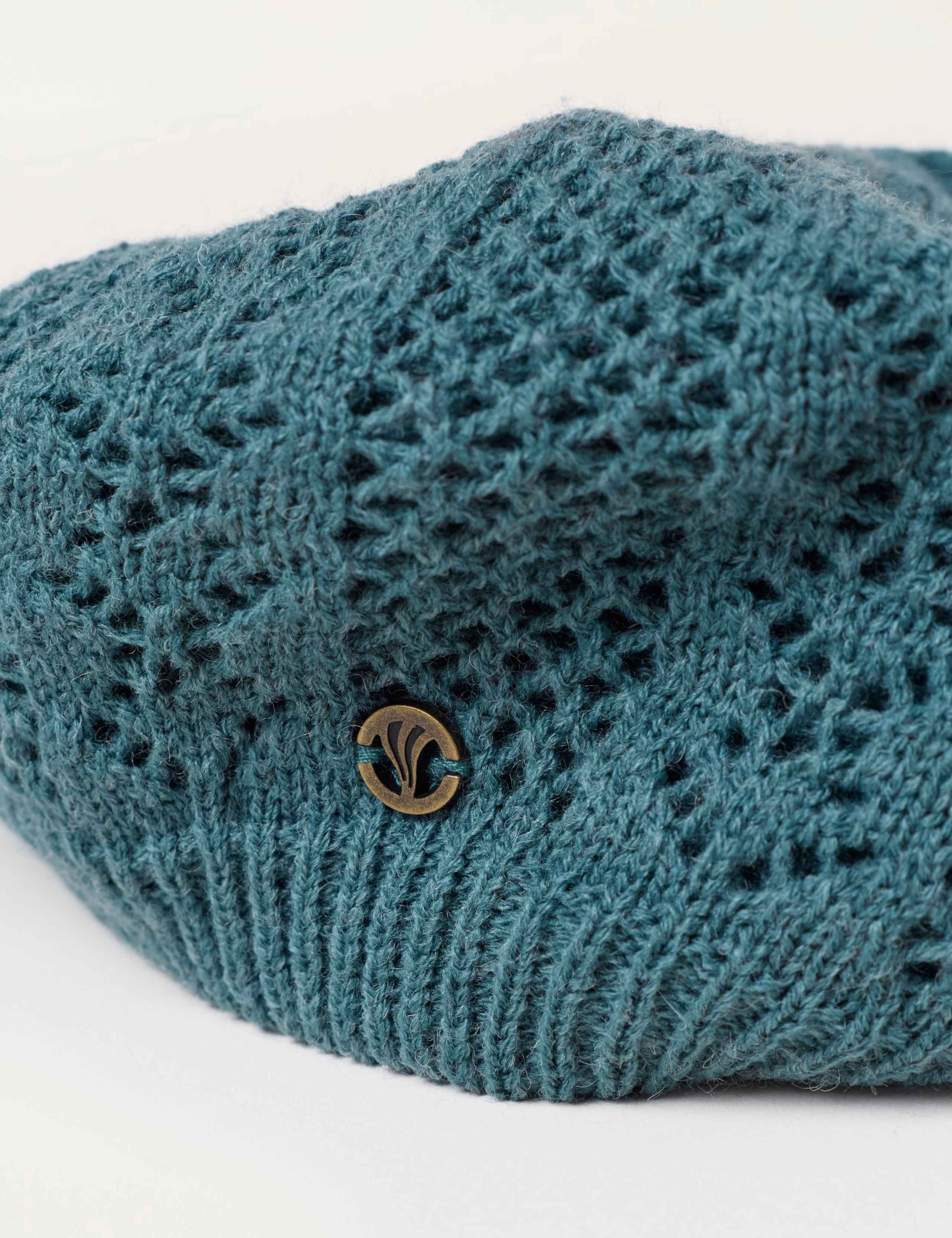 Patterned Knitted Beret with Wool 3 of 3