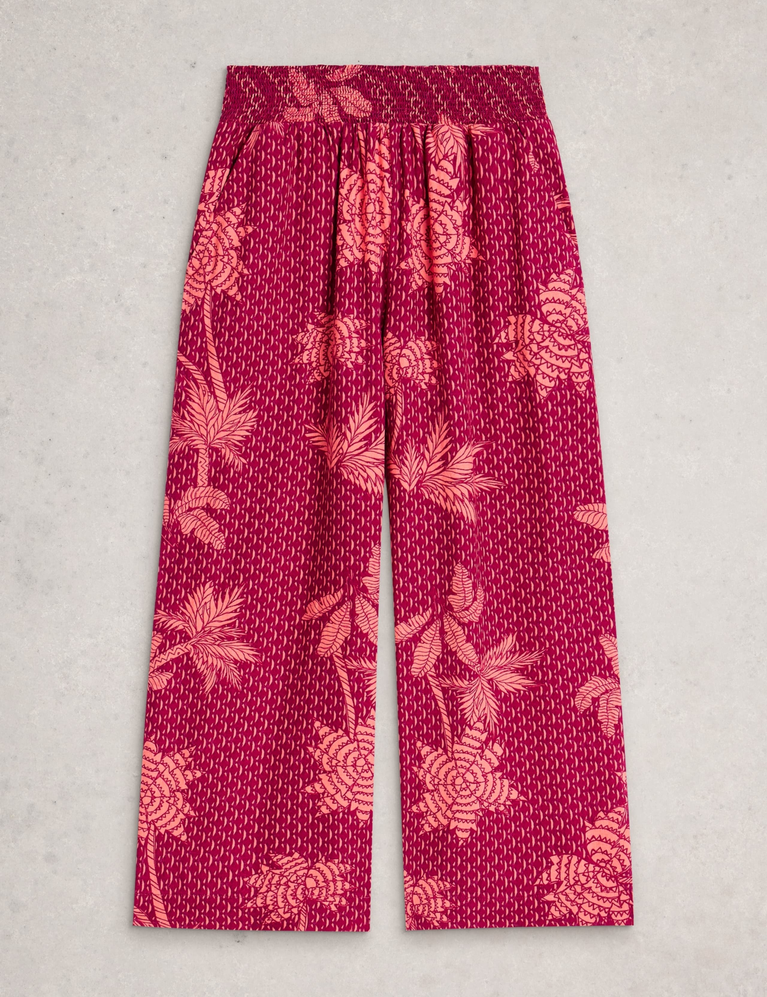 Linen Rich Printed Wide Leg Culottes 2 of 6