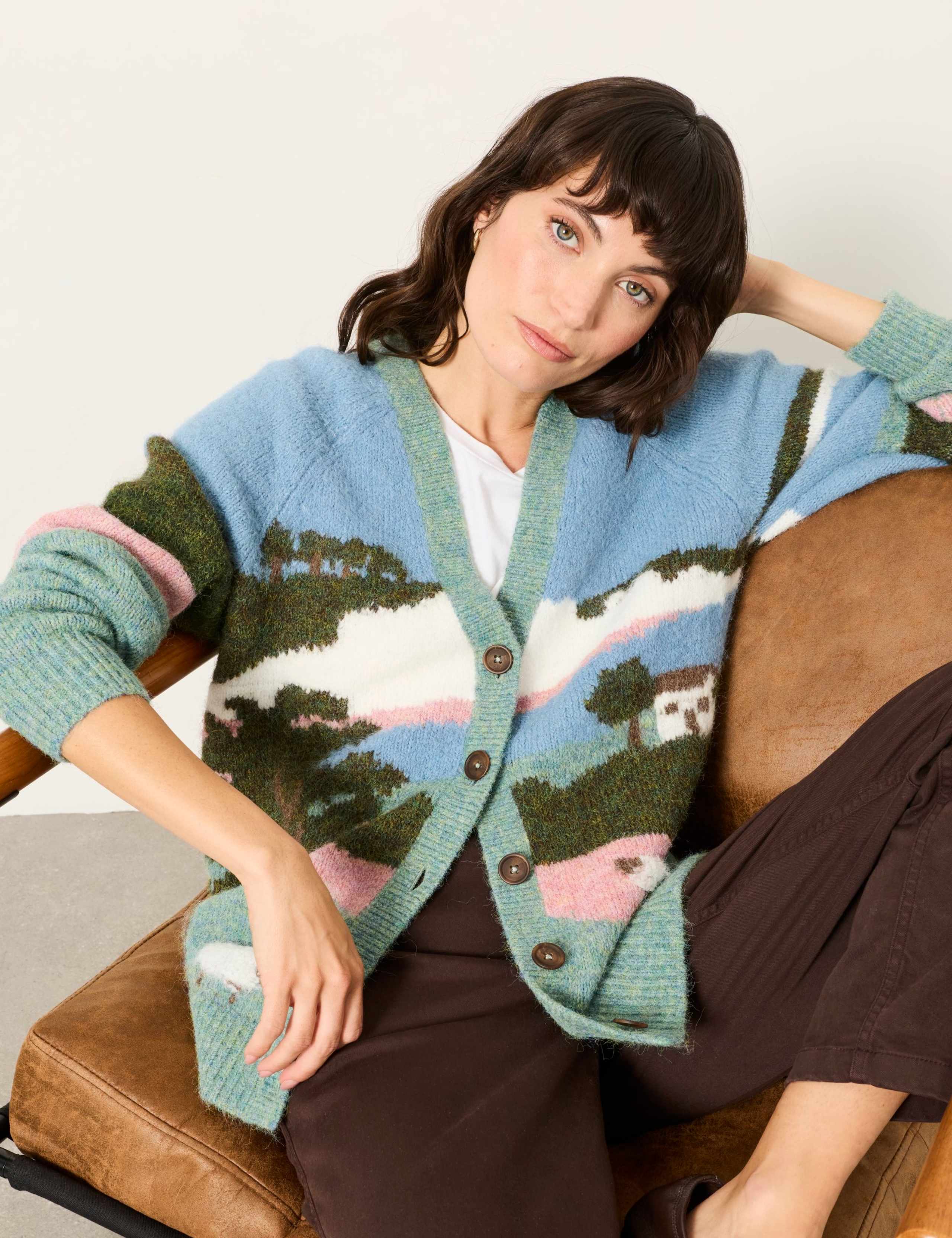 Wool Blend V-Neck Button Front Cardigan 4 of 5