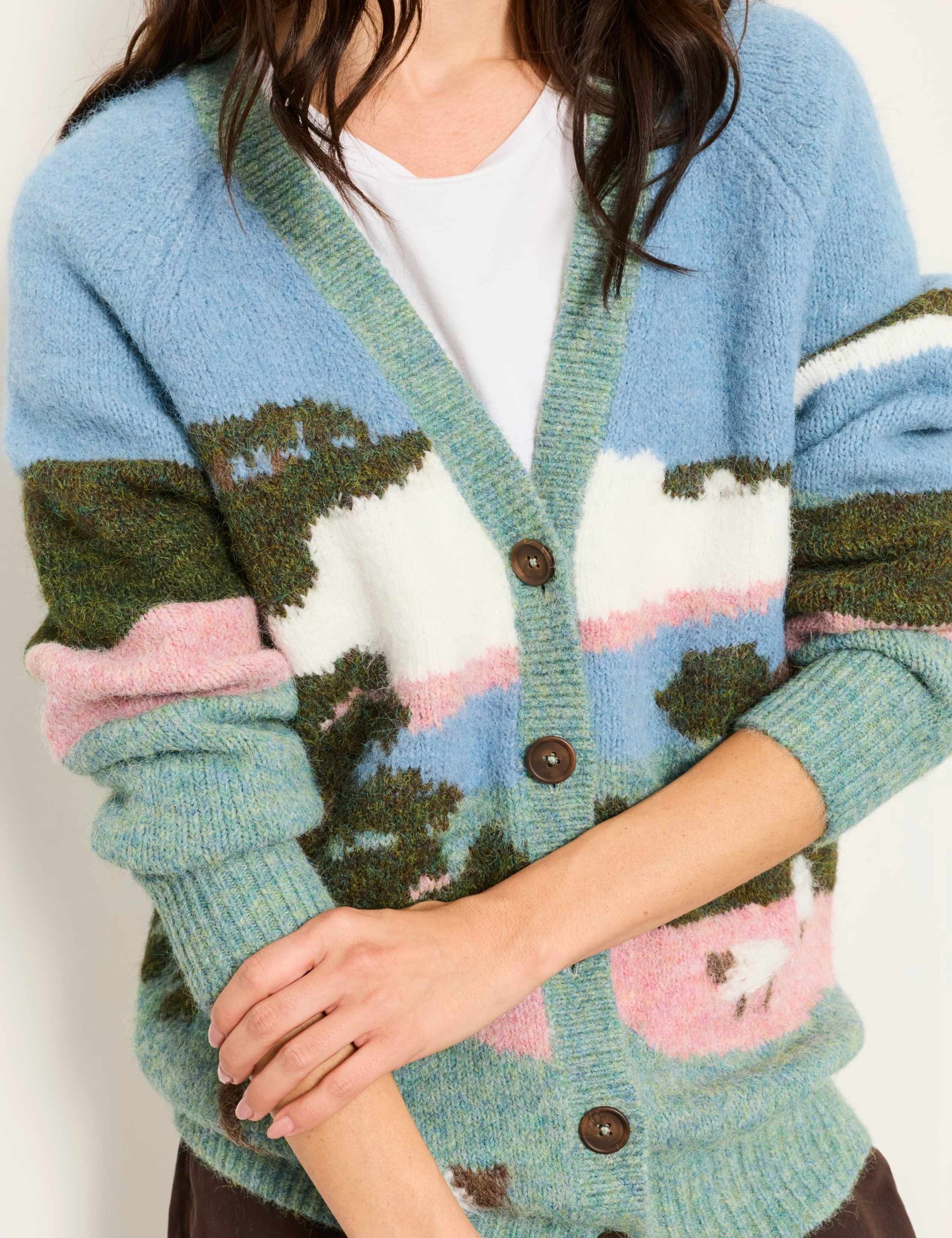 Wool Blend V-Neck Button Front Cardigan 5 of 5