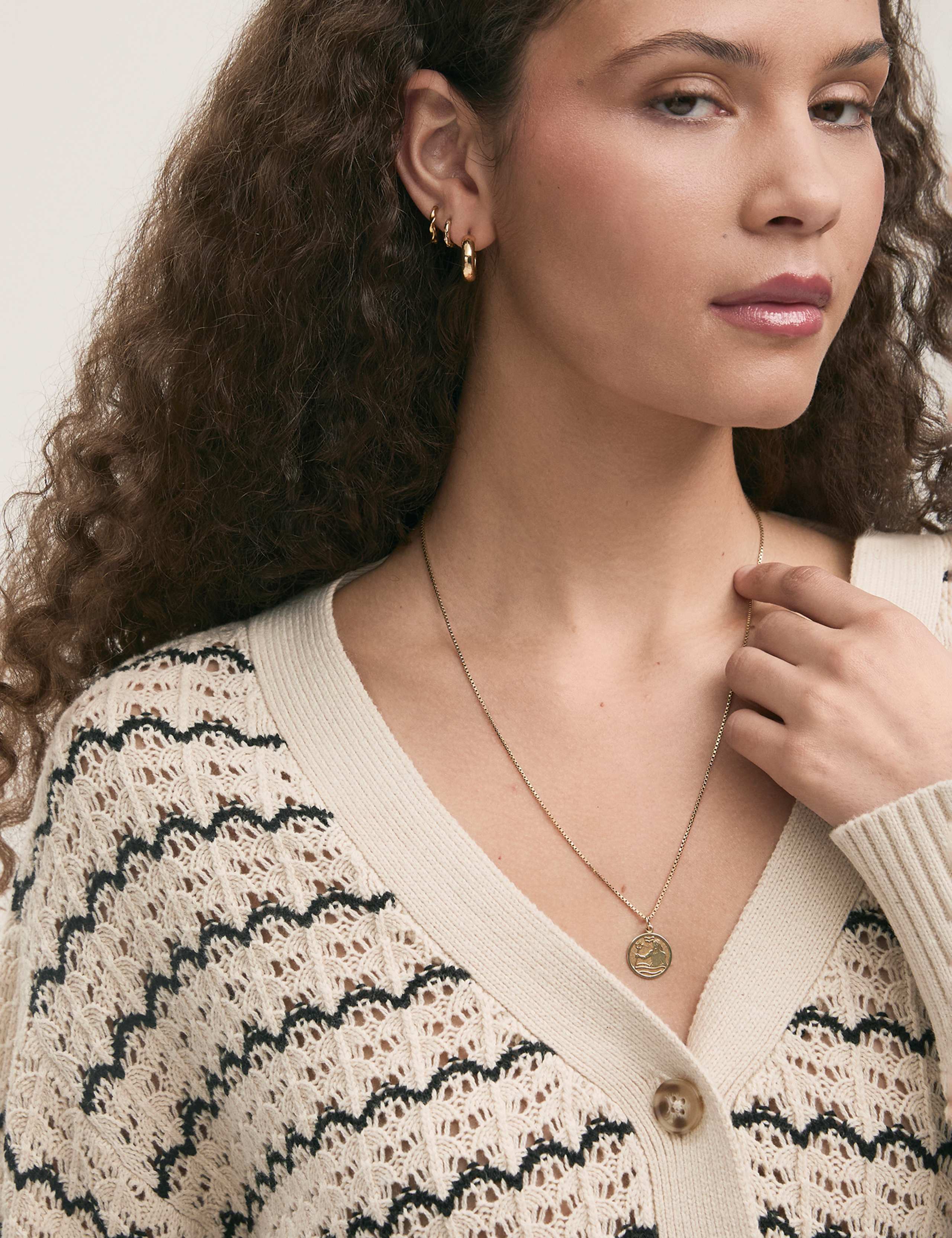 Cotton Rich Striped Long Sleeve Cardigan 4 of 4