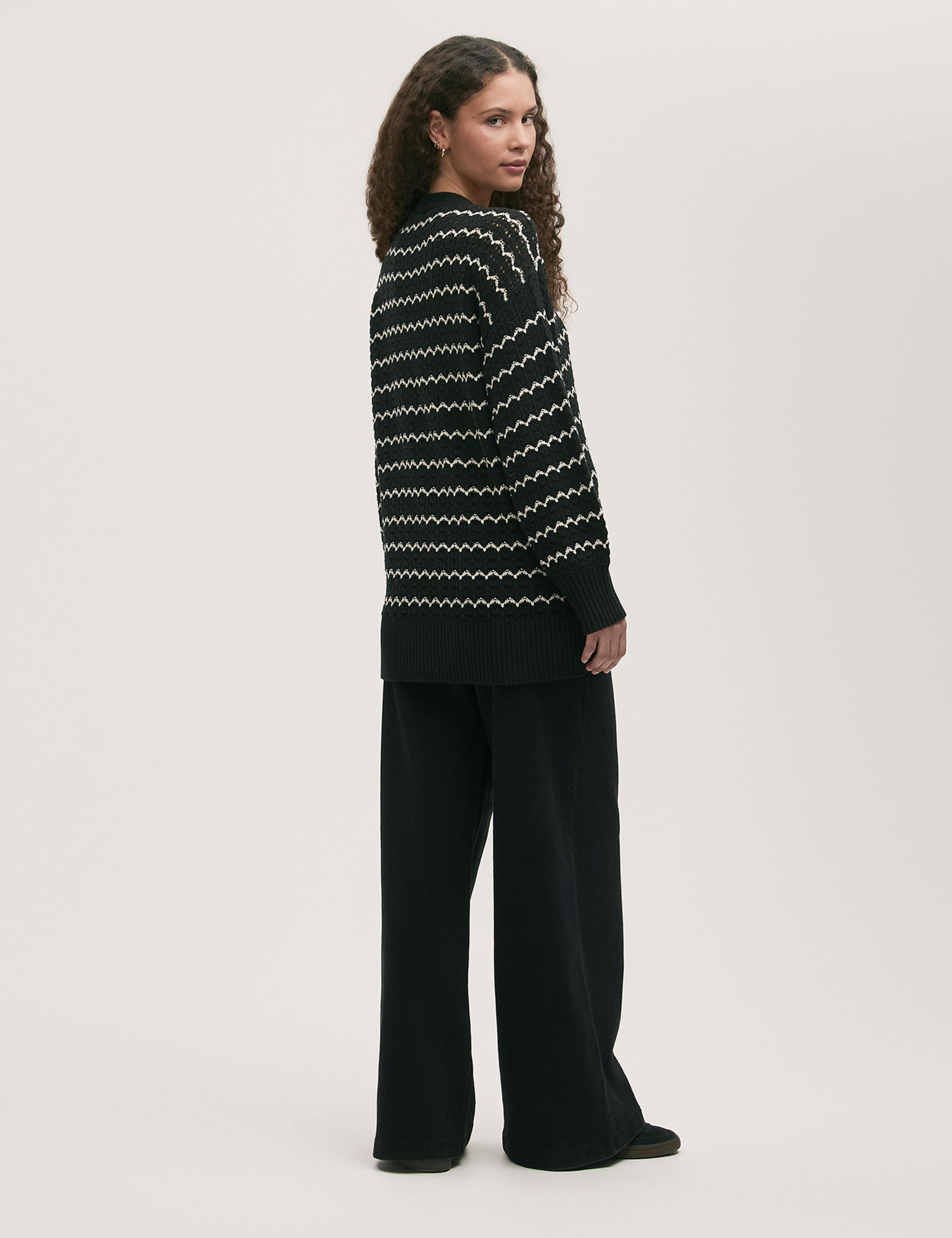 Cotton Rich Striped Long Sleeve Cardigan 3 of 4
