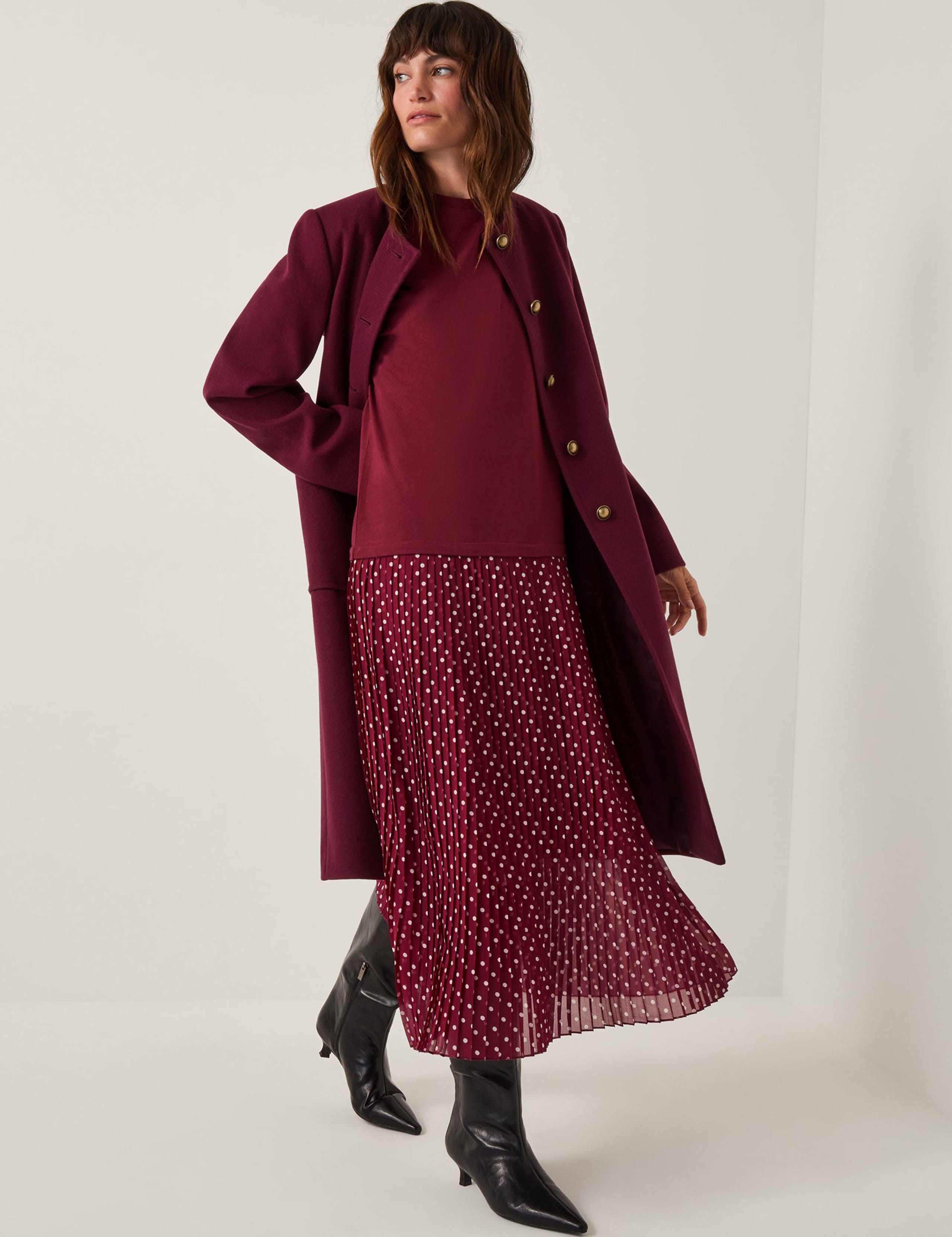 Pure Cotton Polka Dot Midi T-Shirt Dress 2 of 5