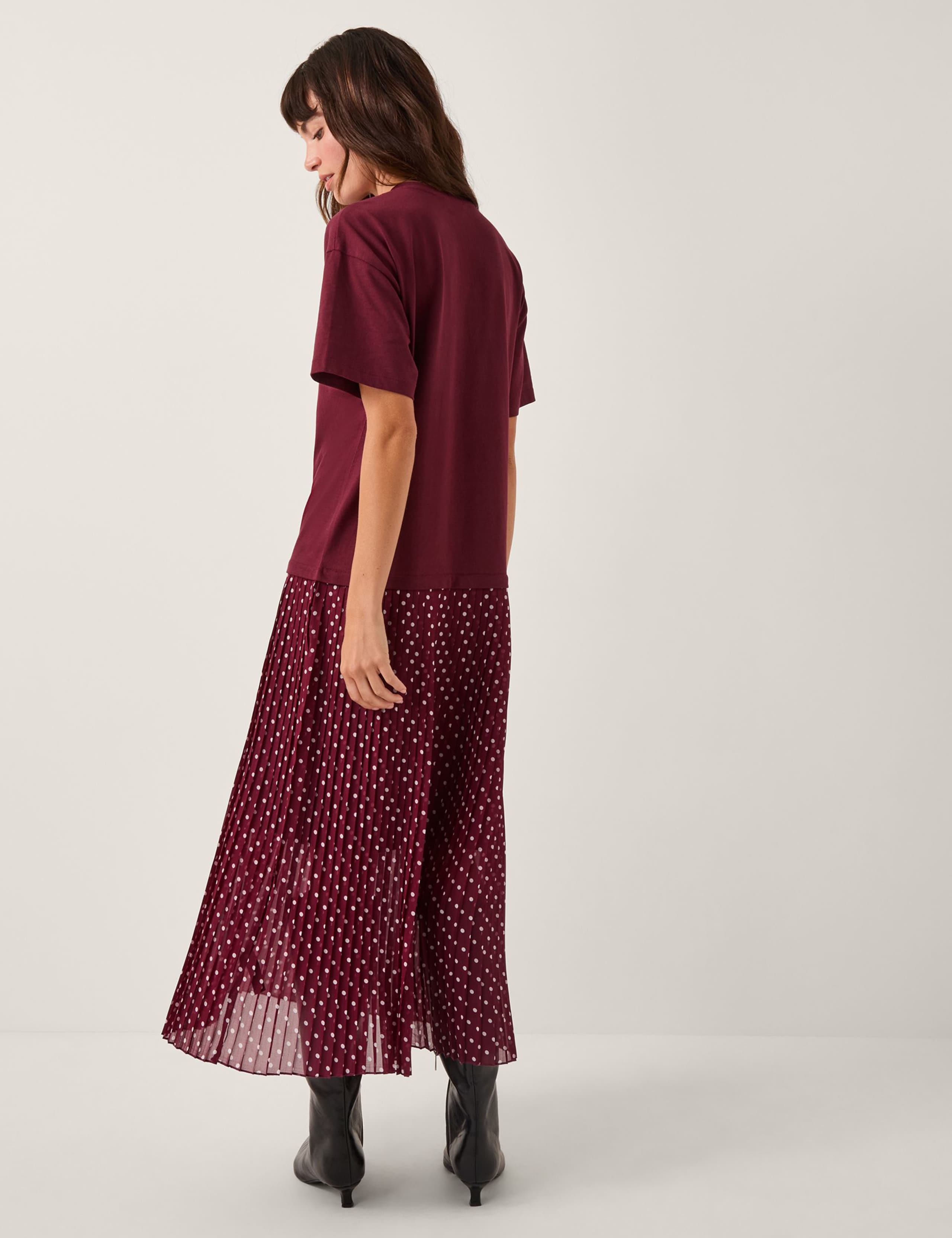 Pure Cotton Polka Dot Midi T-Shirt Dress 4 of 5