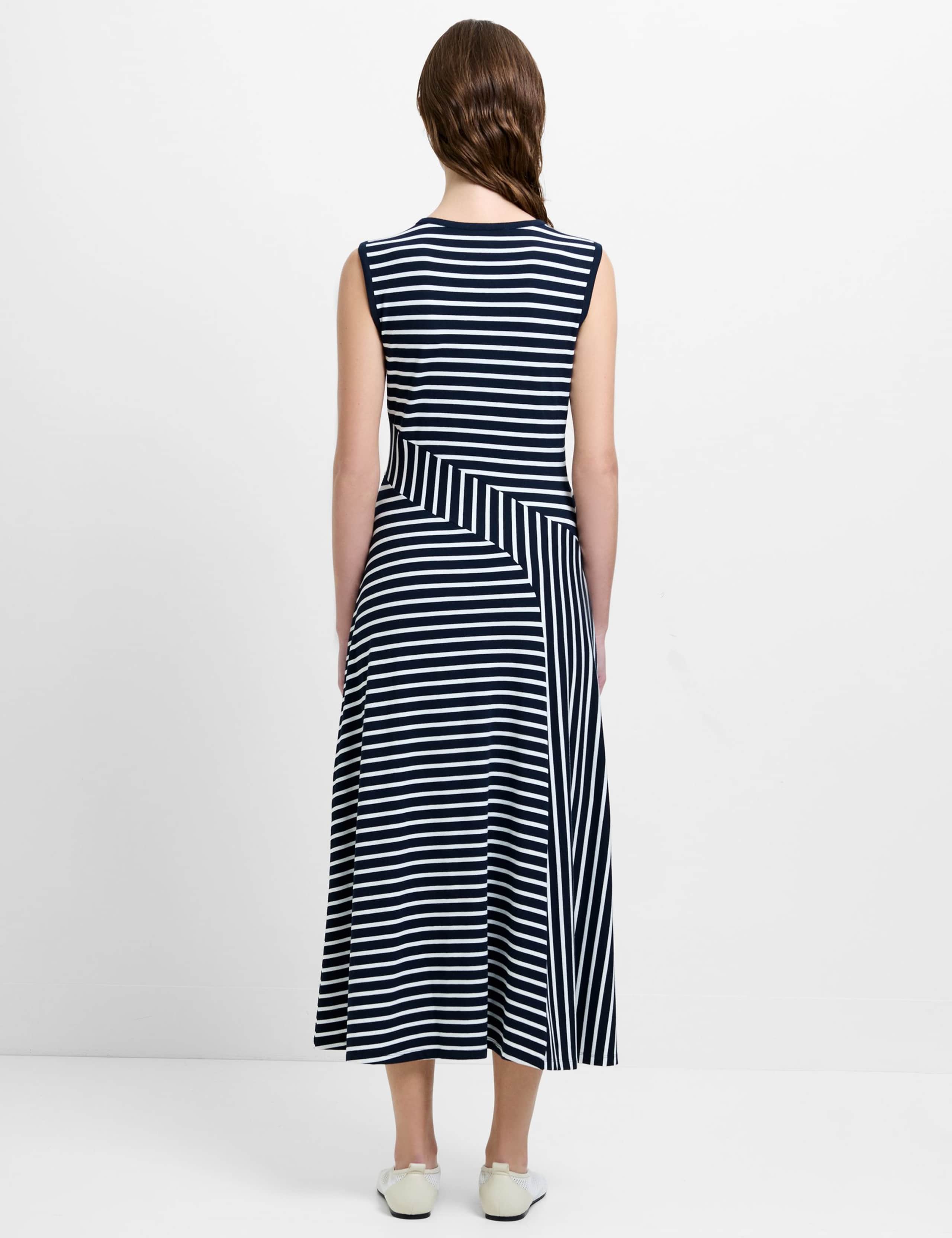 Jersey Striped Midi Skater Dress 4 of 6