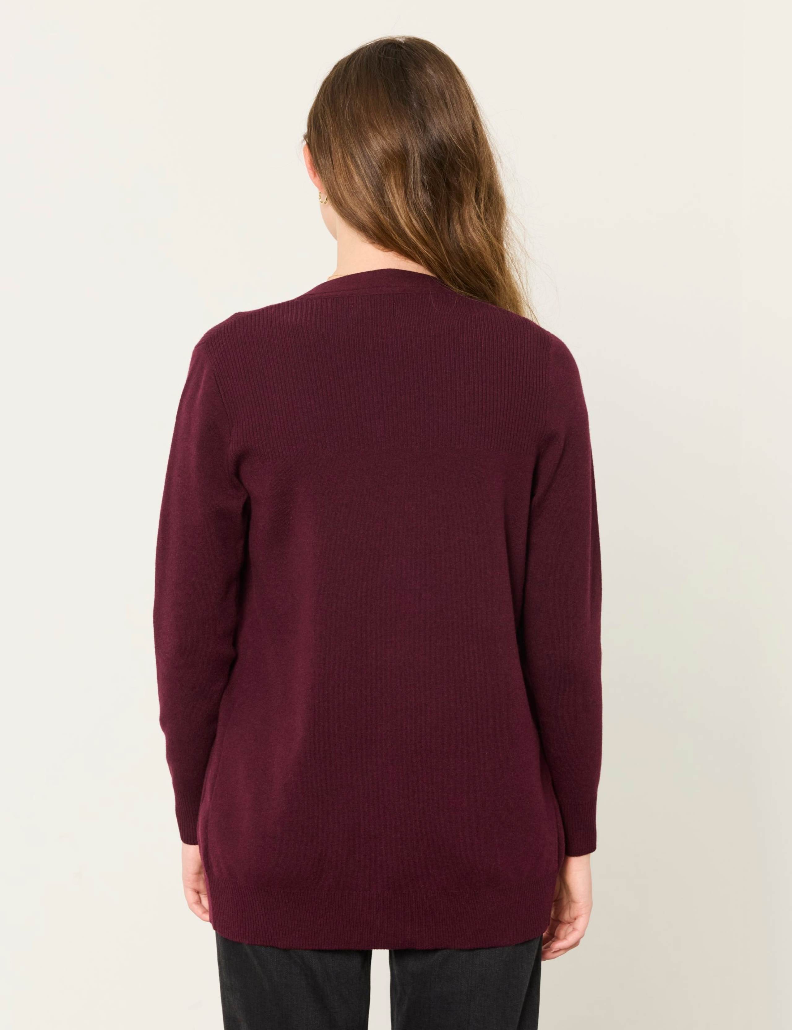 Cotton Blend Edge to Edge Longline Cardigan 3 of 5