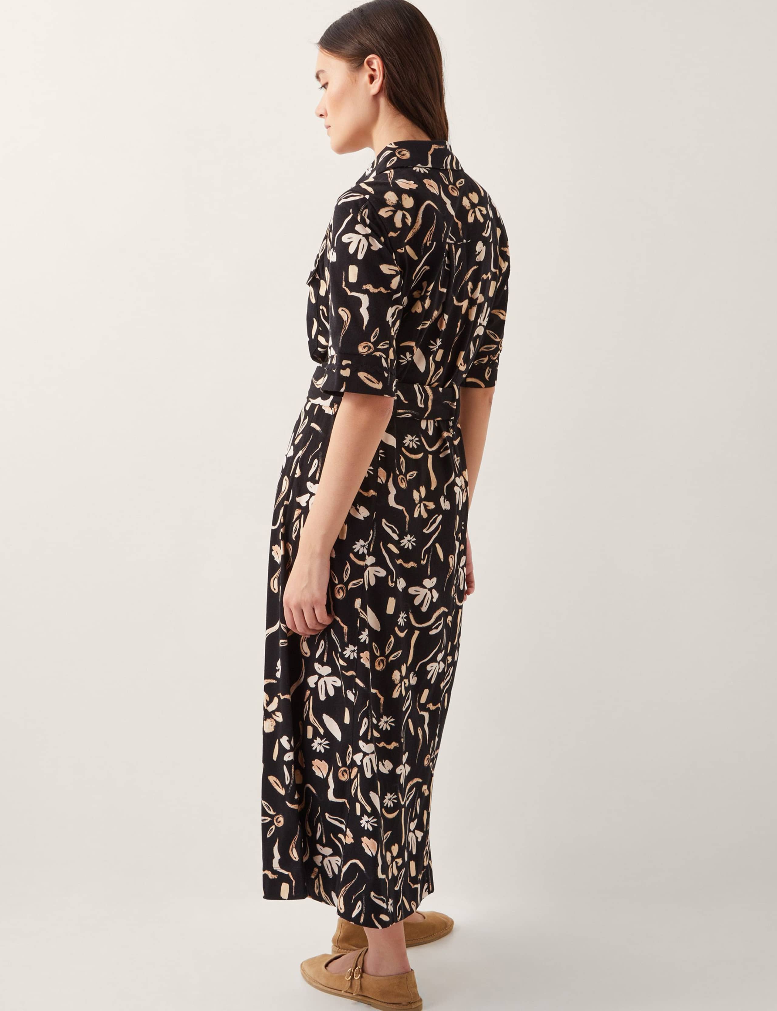 Jersey Printed Button Through Midi Dress 4 of 4