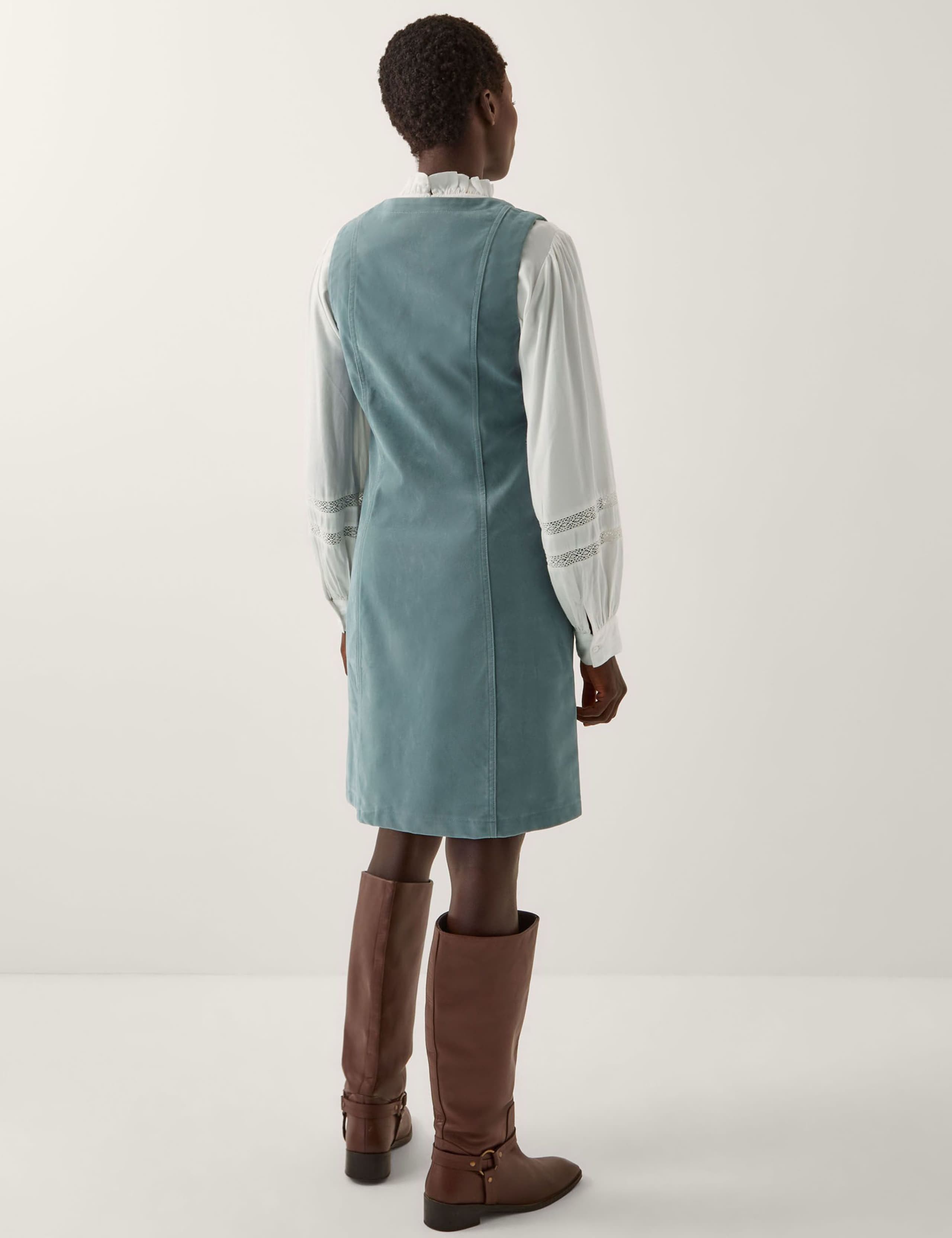 Cord Button Through Knee Length Dress 4 of 5