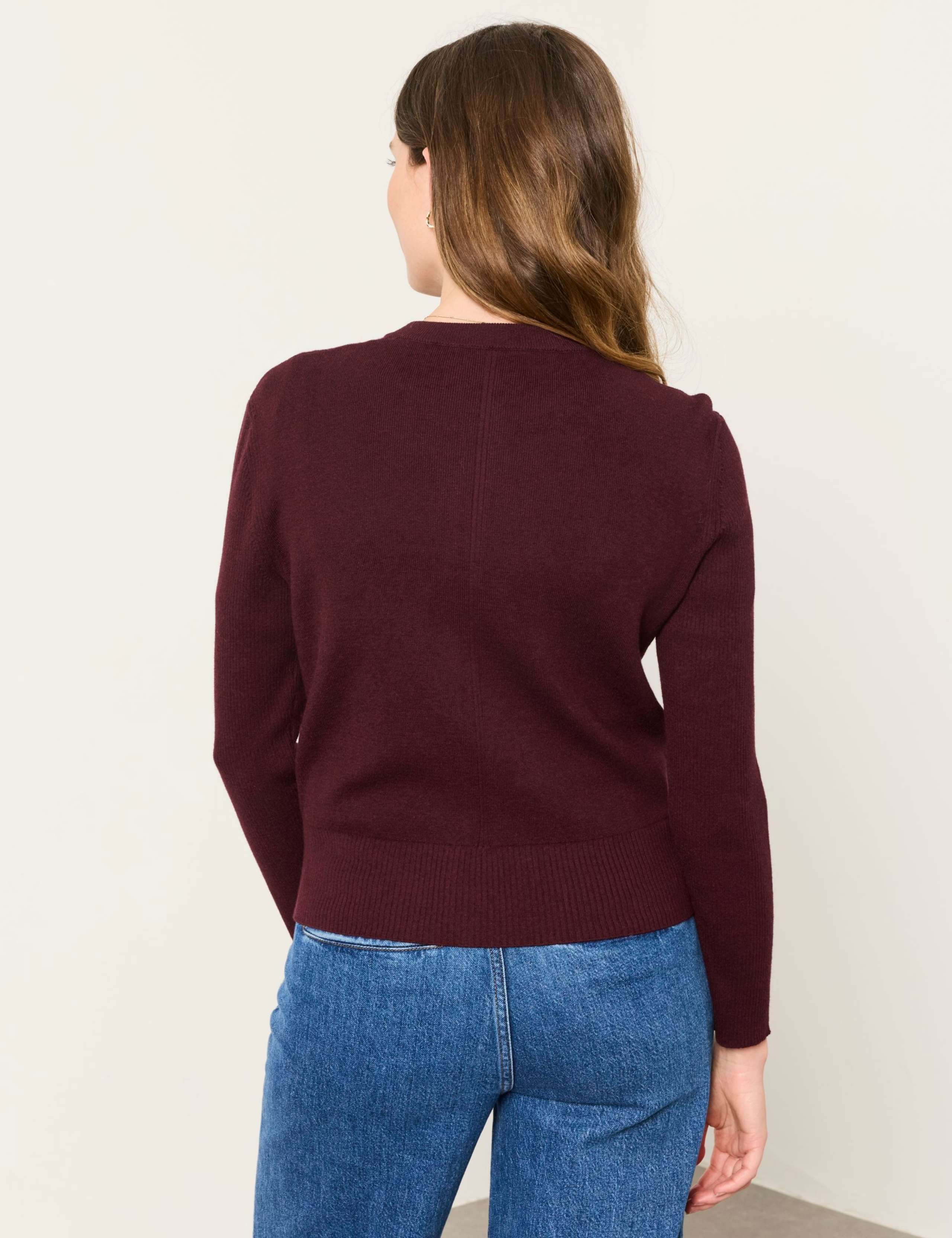 Cotton Blend Ribbed Button Front Cardigan 3 of 6