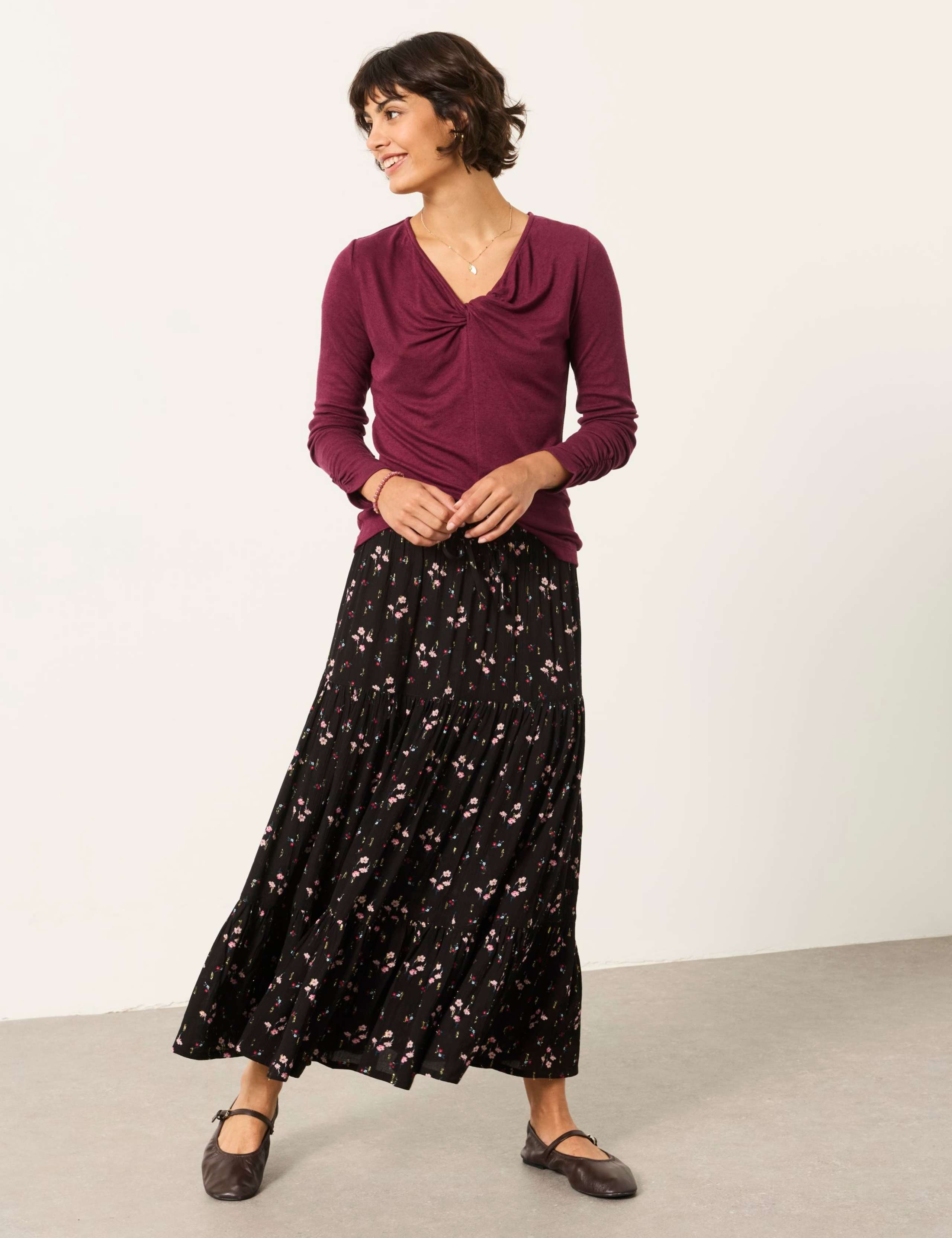 Pleated Maxi Tiered Skirt 4 of 5