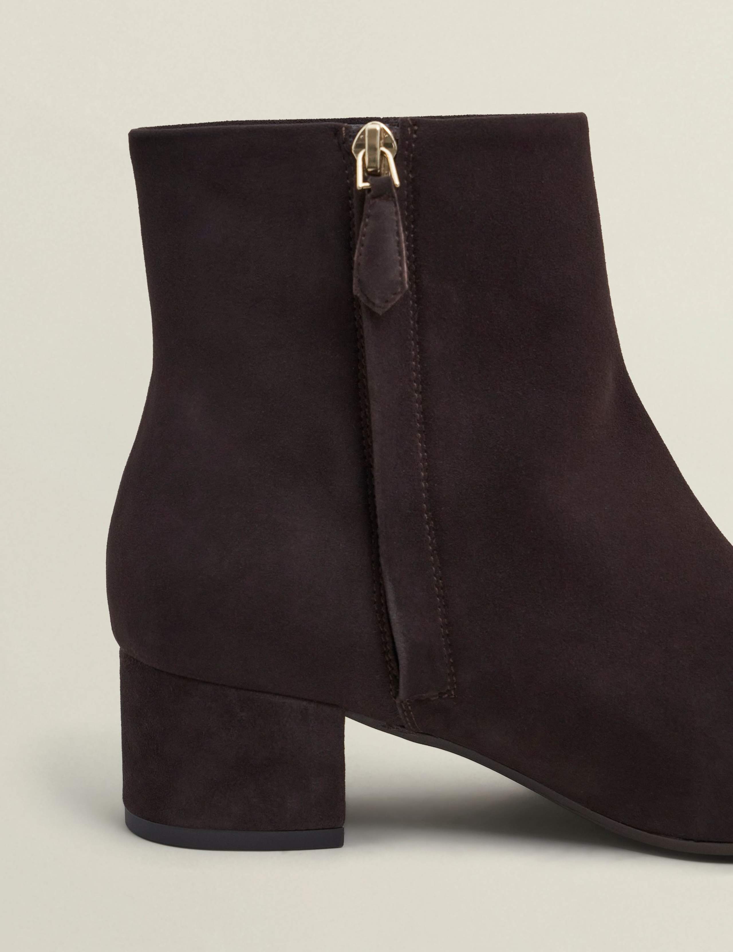 Suede Block Heel Ankle Boots 2 of 6