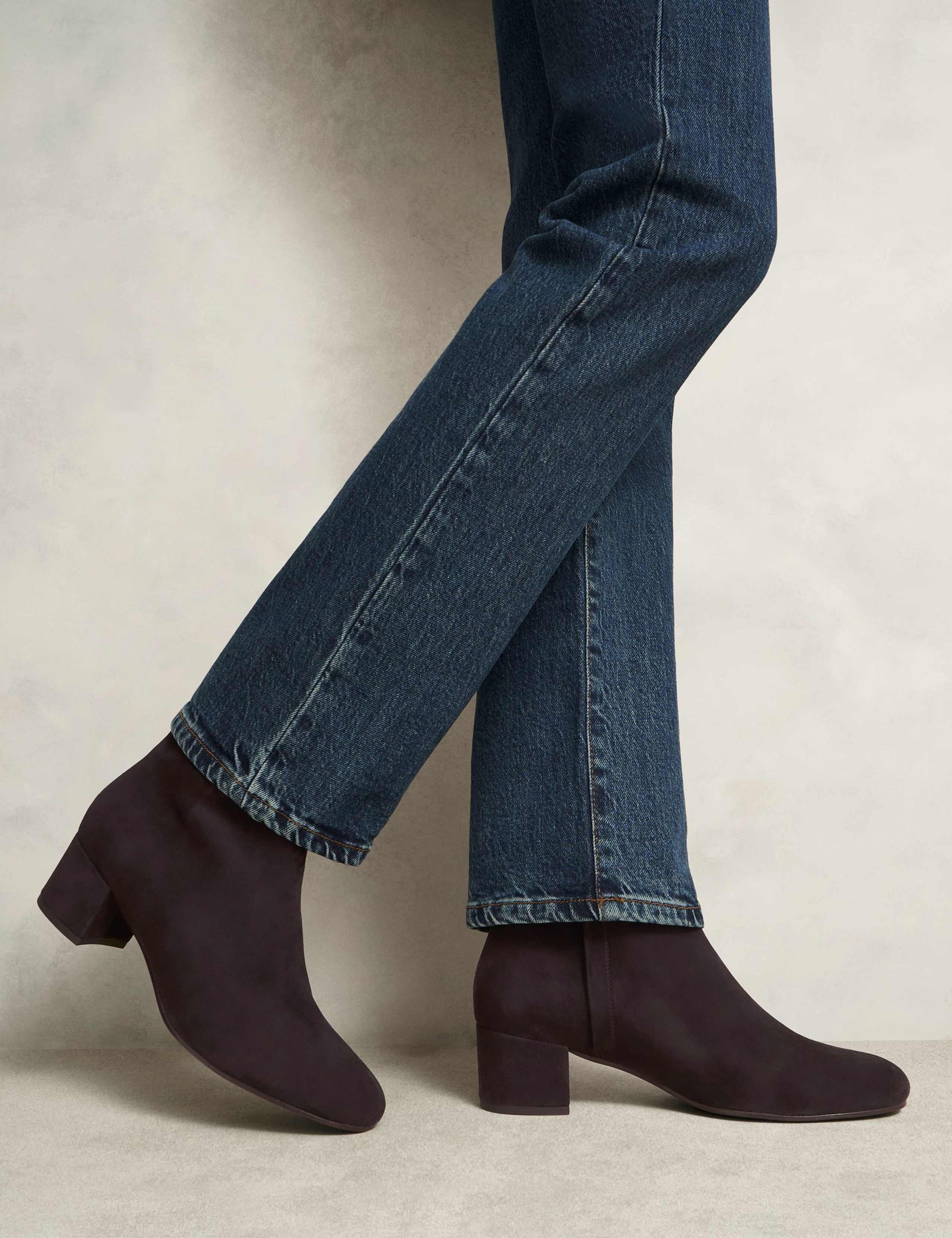 Suede Block Heel Ankle Boots 6 of 6