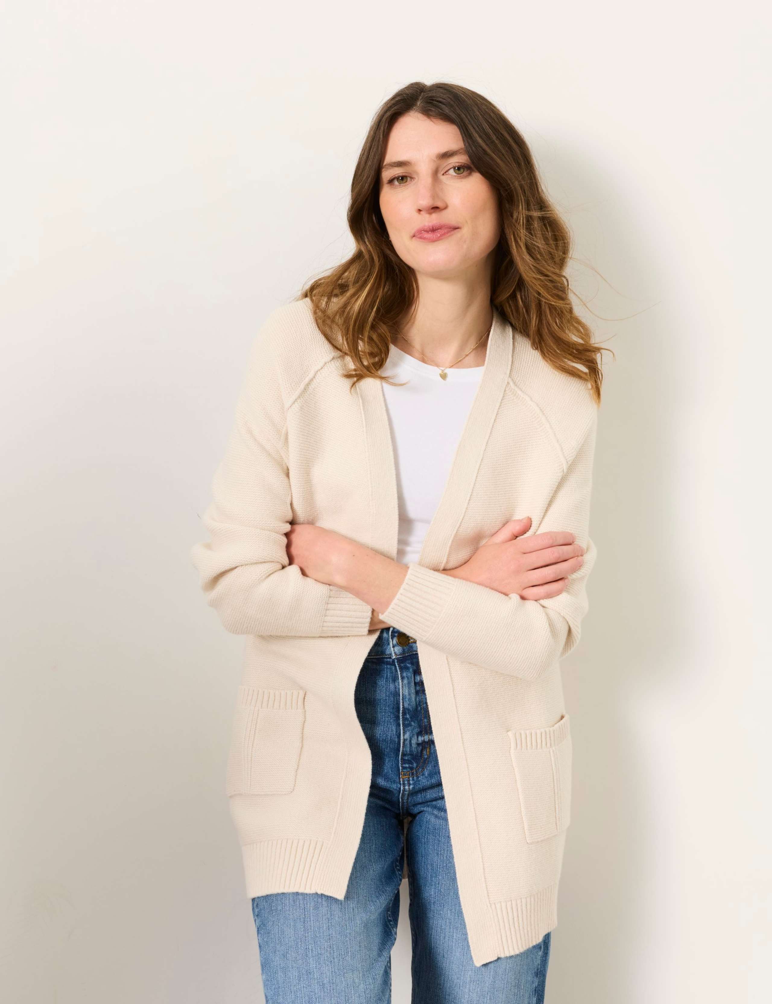 Cotton Rich Edge to Edge Longline Cardigan 1 of 5