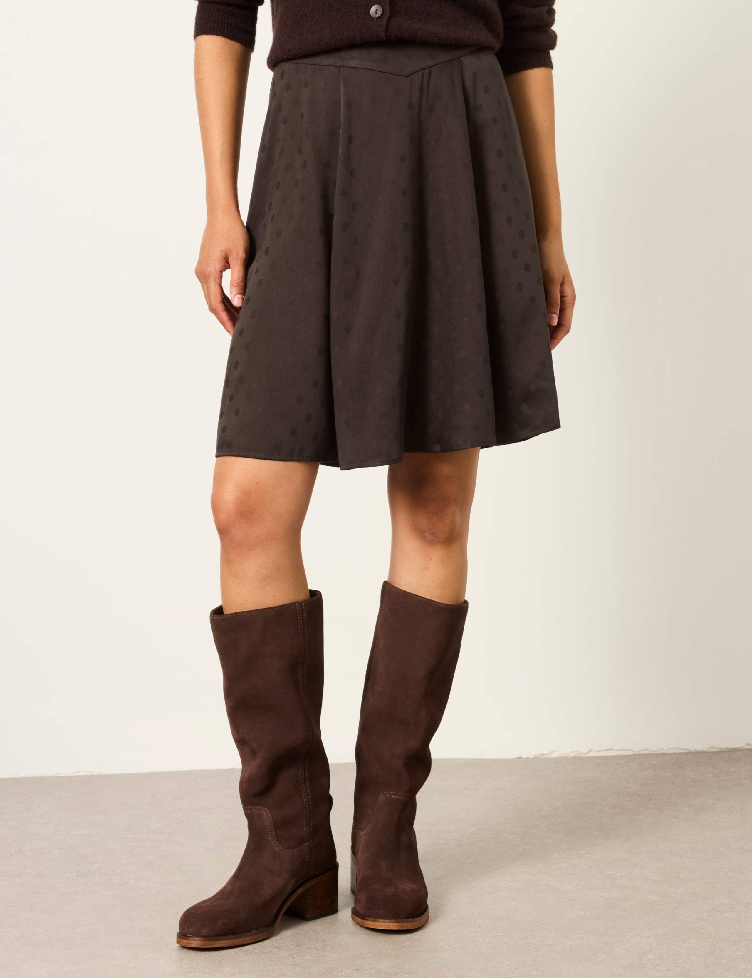Jacquard Polka Dot Mini A-Line Skirt 1 of 6