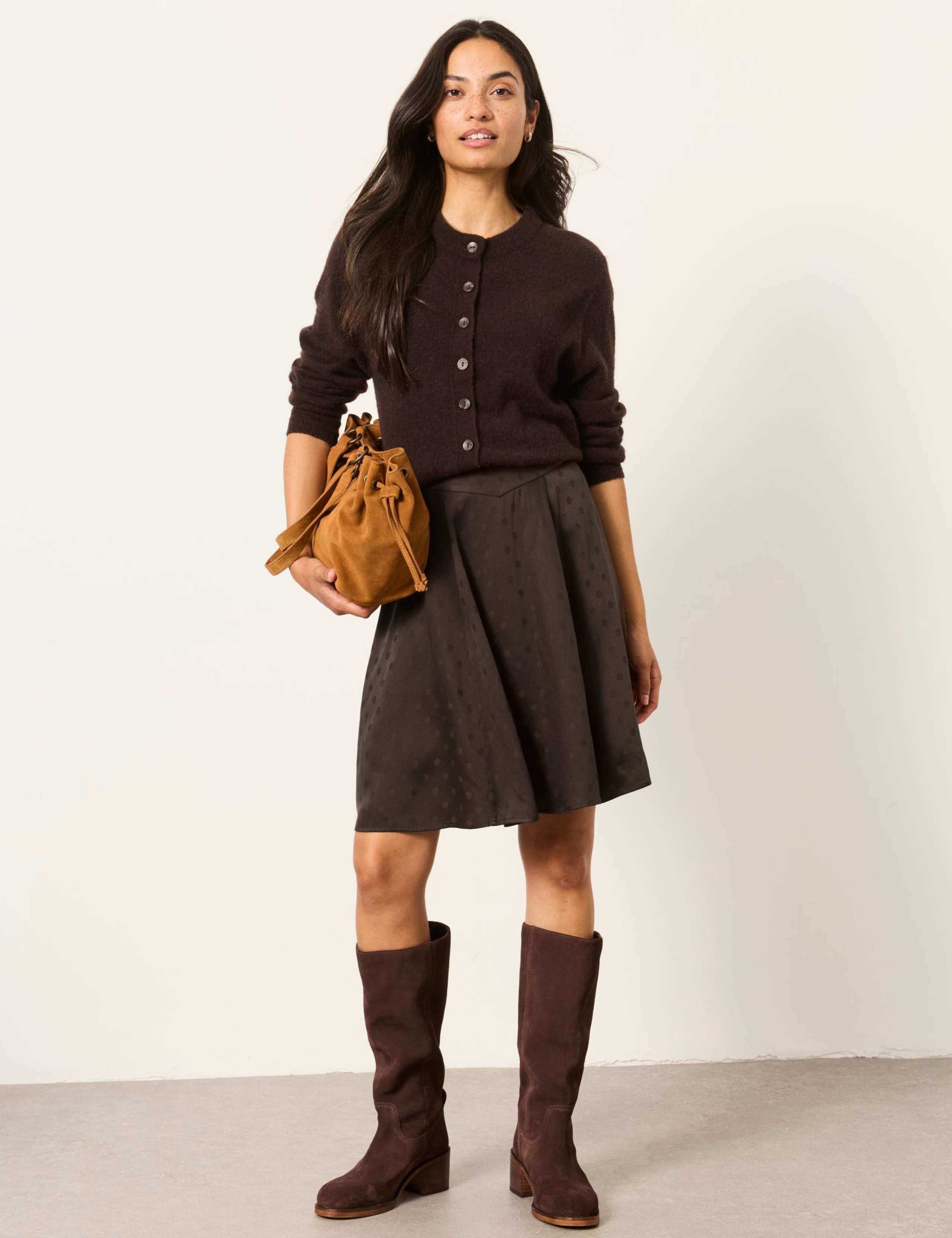 Jacquard Polka Dot Mini A-Line Skirt 4 of 6