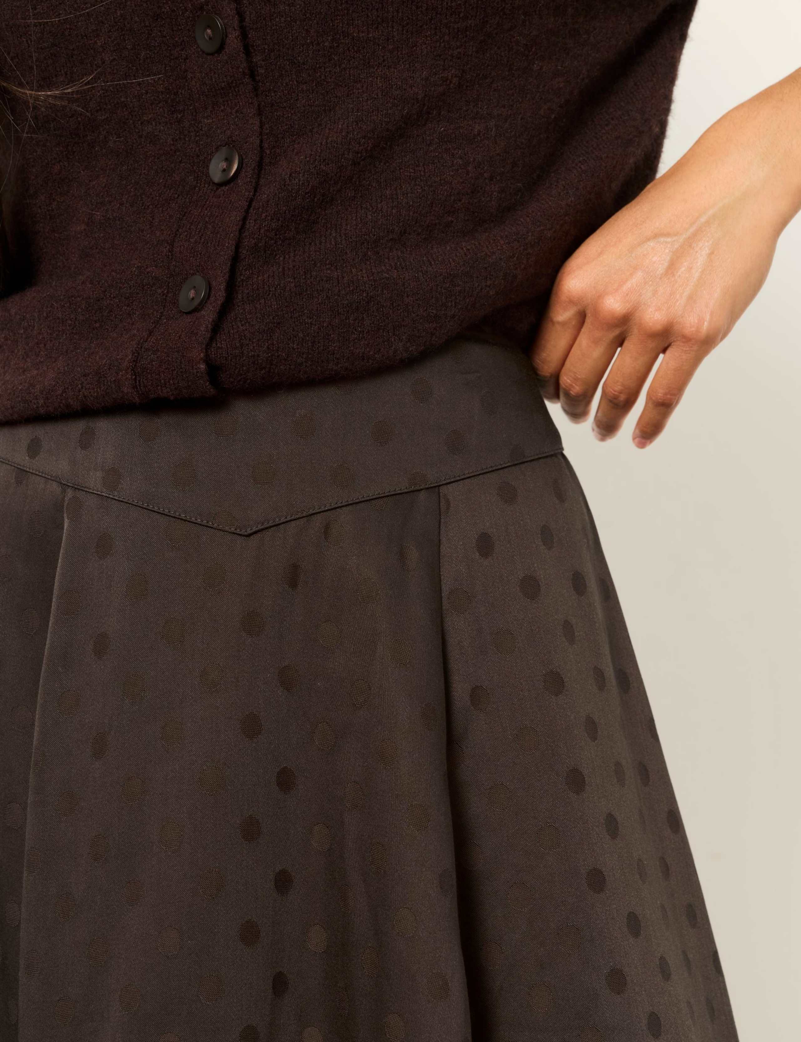 Jacquard Polka Dot Mini A-Line Skirt 5 of 6
