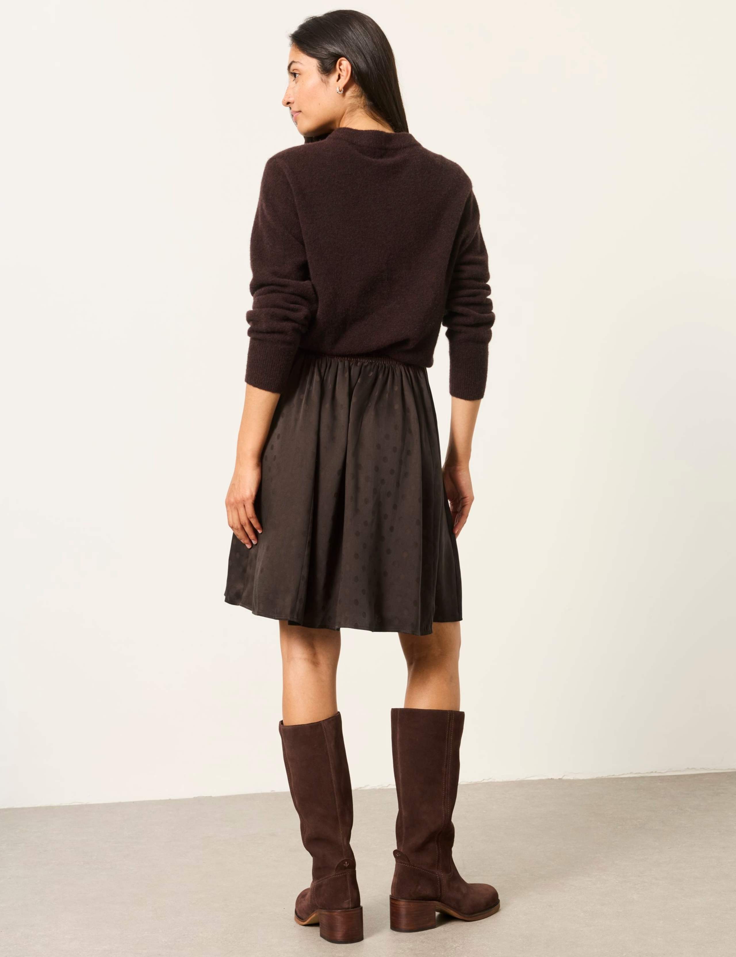 Jacquard Polka Dot Mini A-Line Skirt 6 of 6