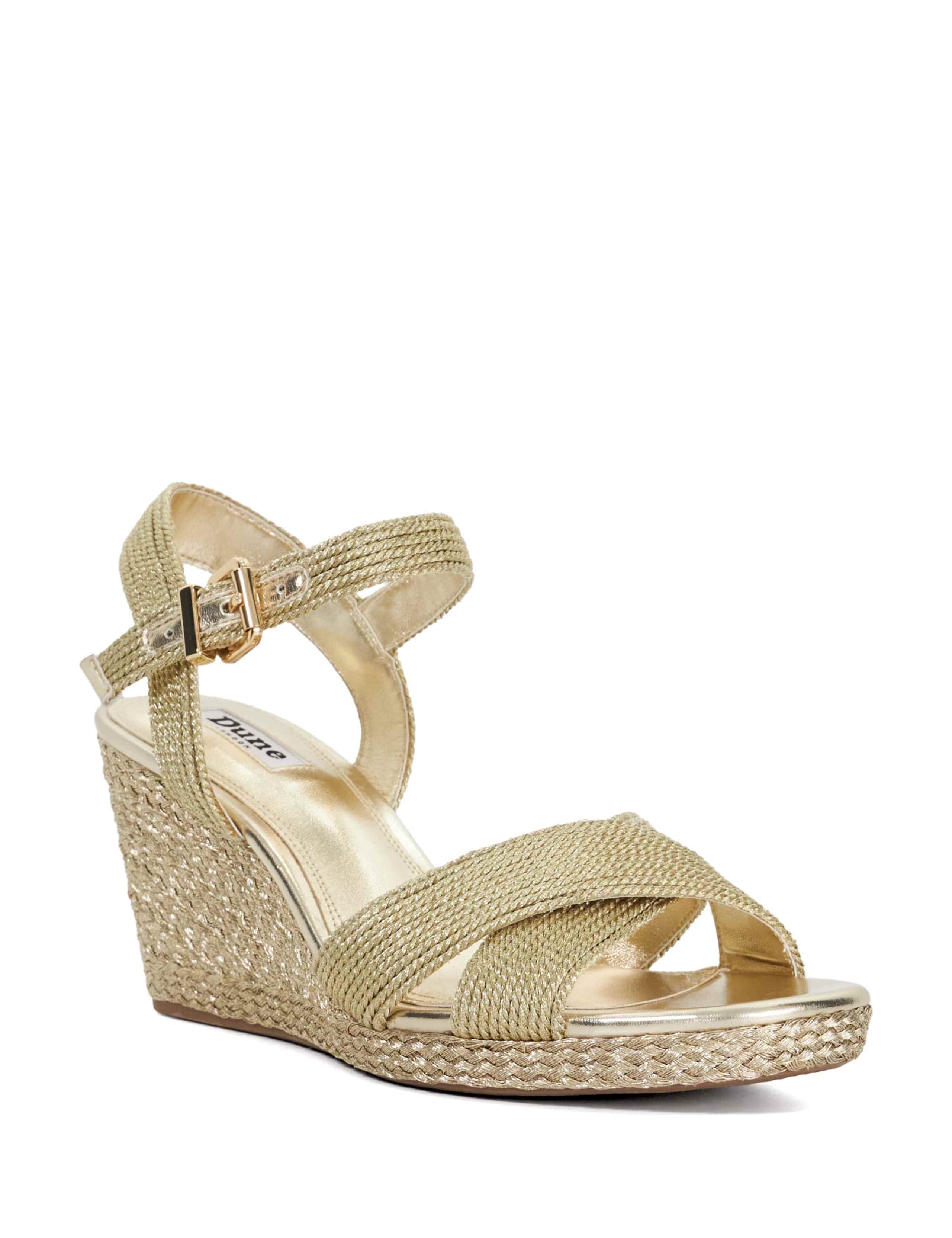 Metallic Raffia Wedge Sandals 3 of 5