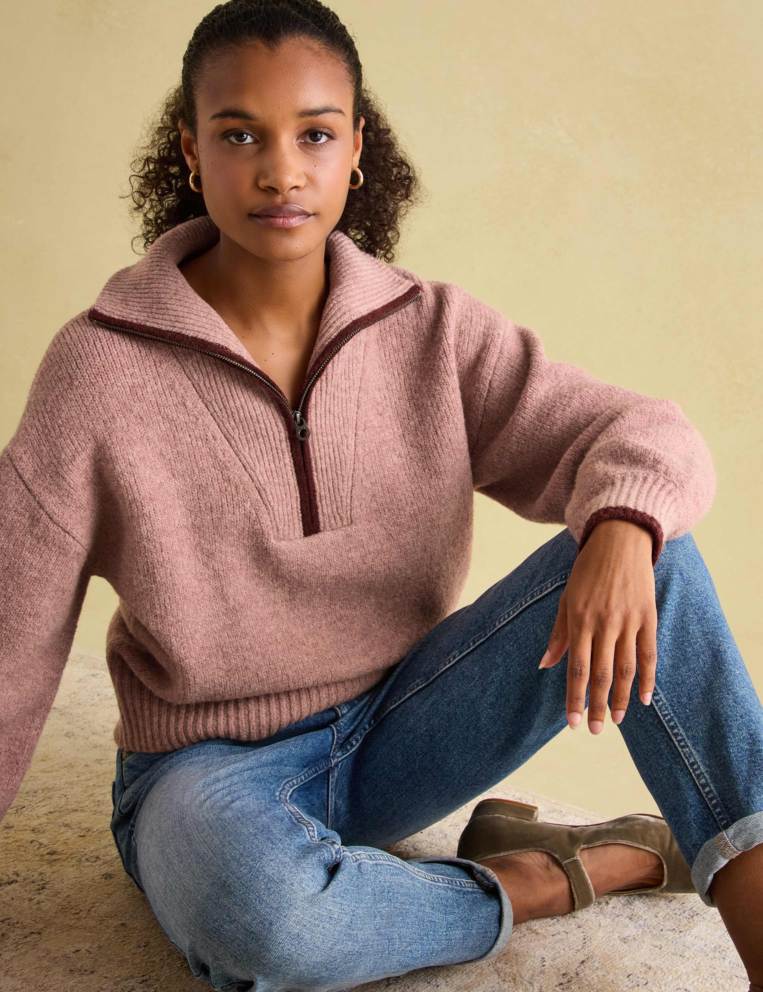 Textured Funnel Neck Half Zip Jumper 3 of 6