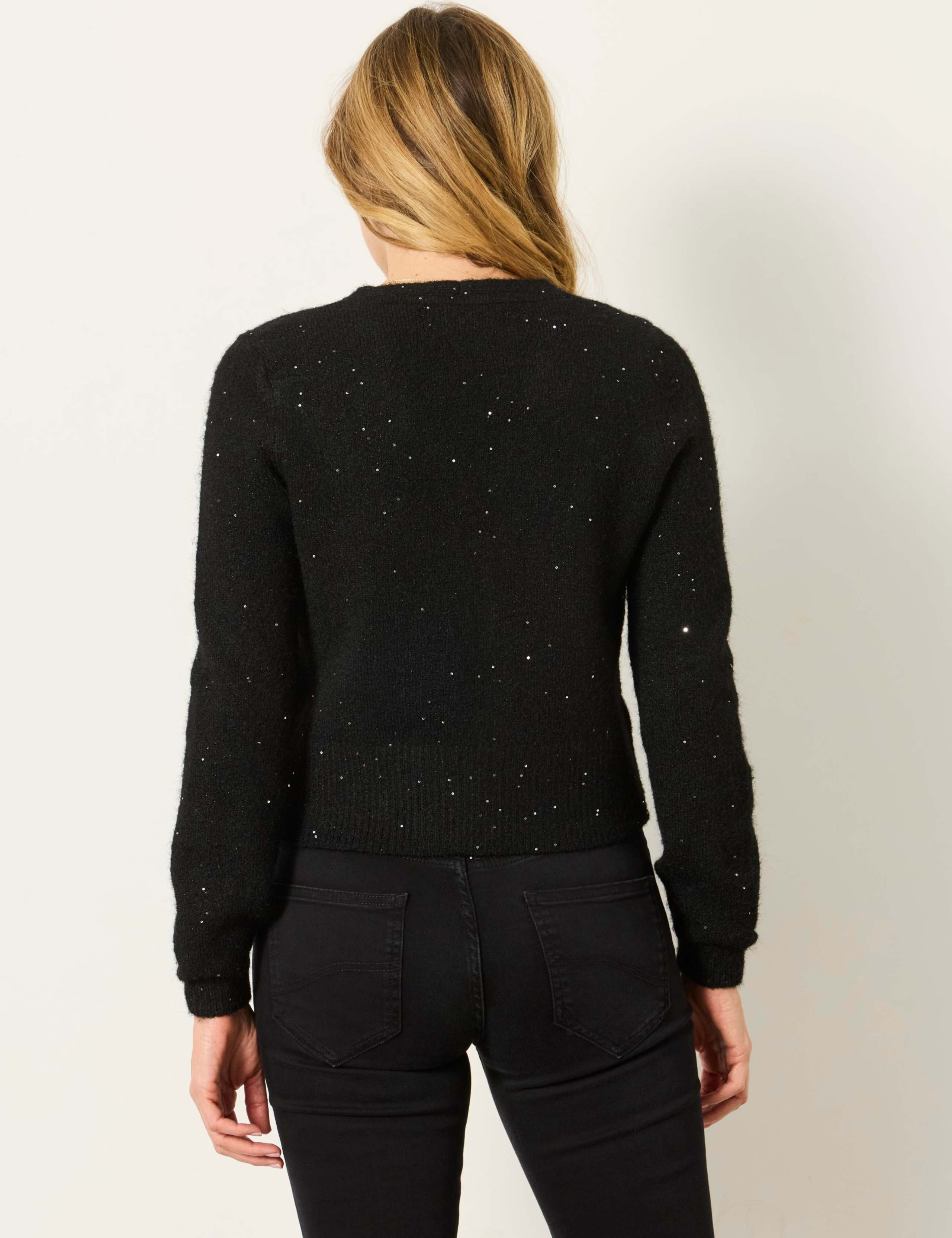 V-Neck Bow Detail Jumper with Wool 6 of 7