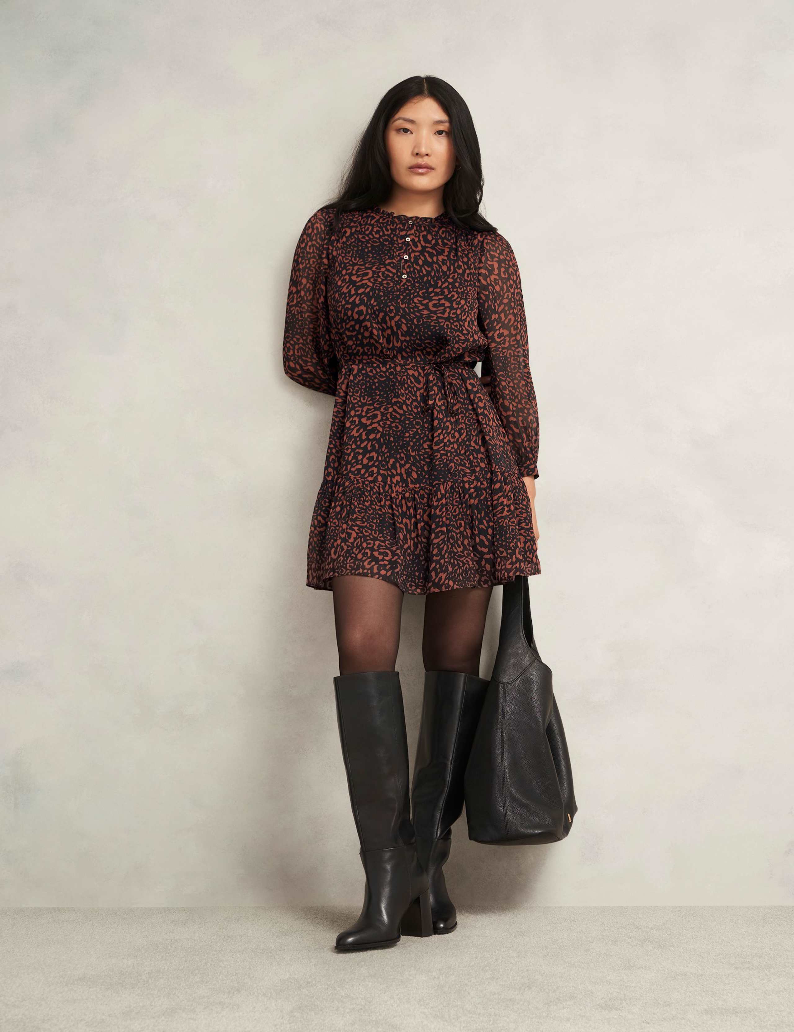 Printed Mini Waisted Dress 3 of 7