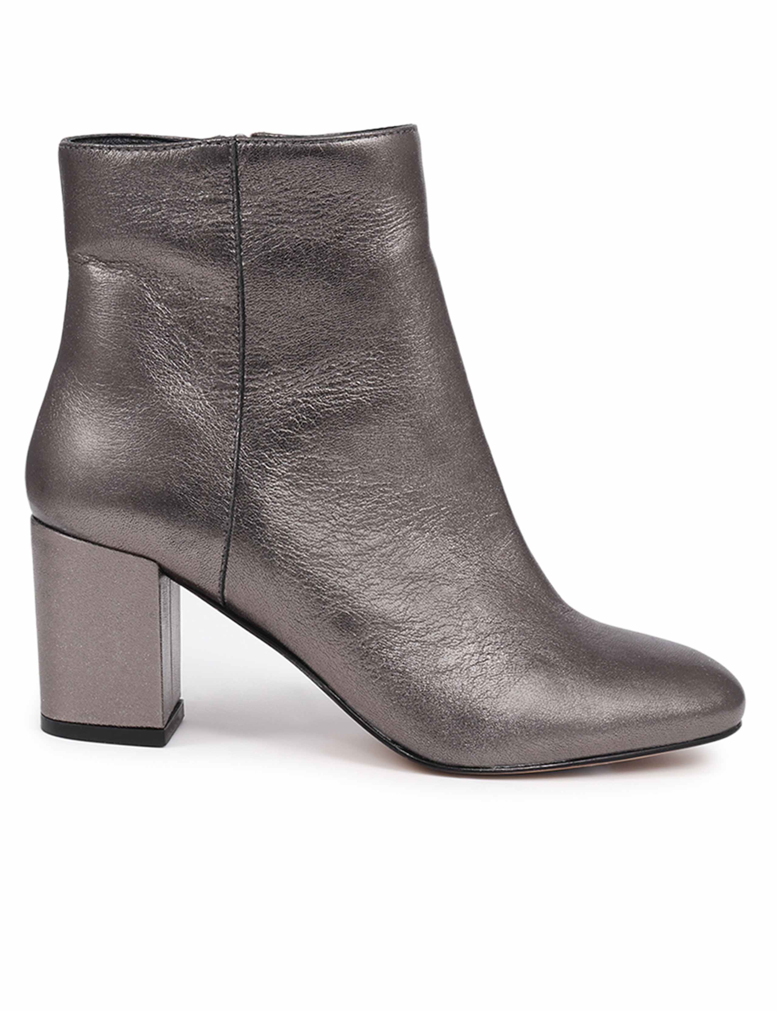 Leather Block Heel Ankle Boots 2 of 7