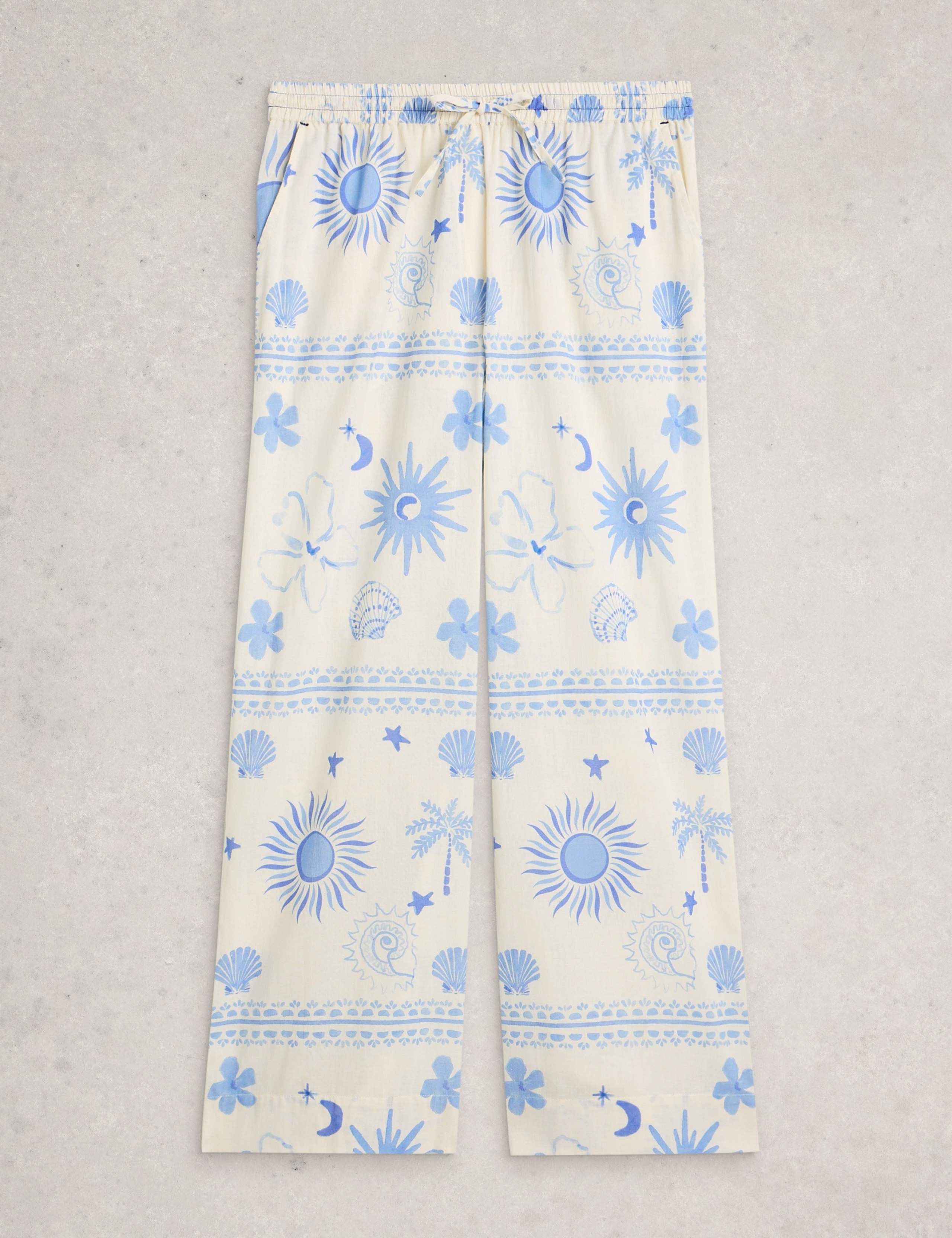 Cotton Rich Printed Wide Leg Trousers 2 of 7