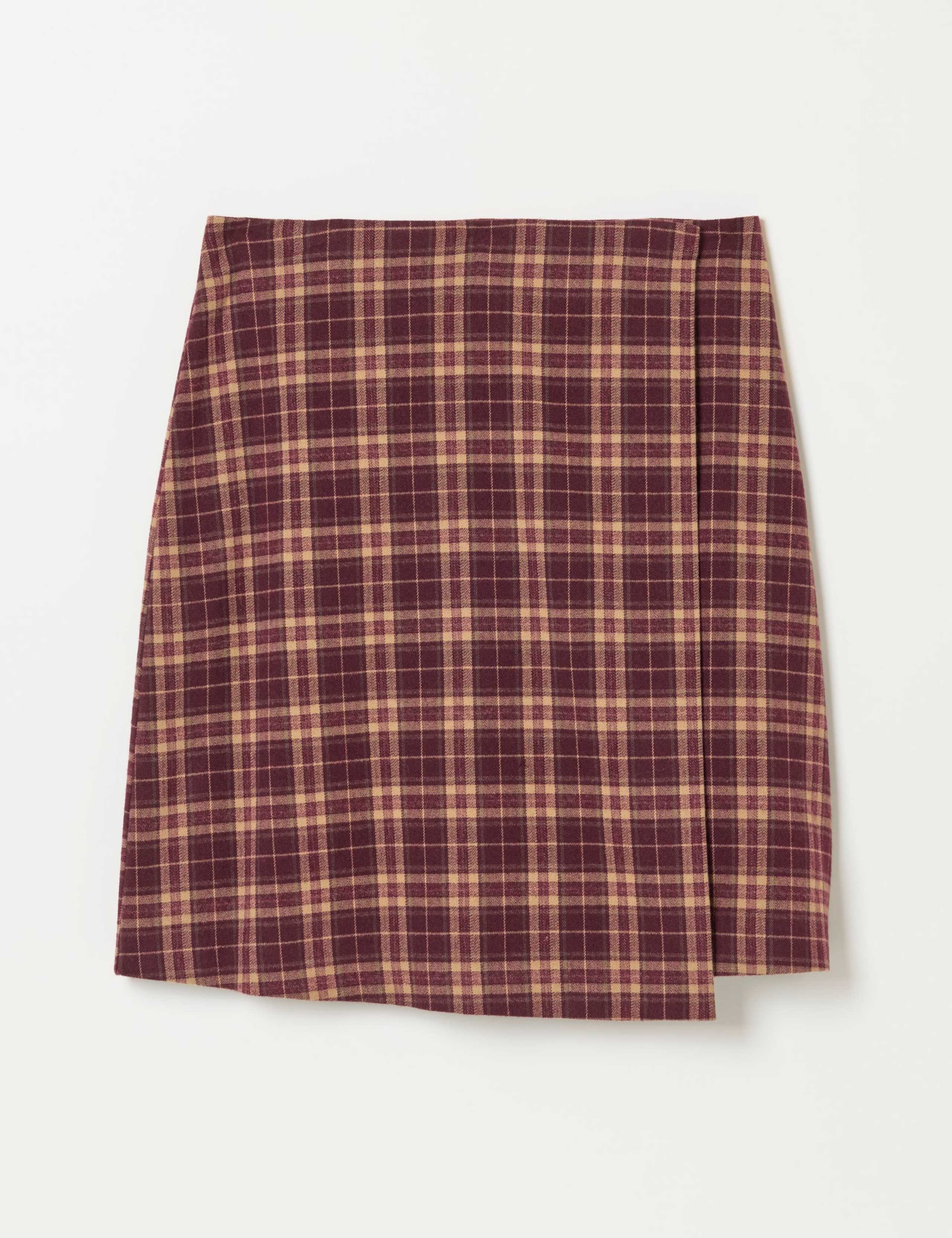Checked Mini A-Line Wrap Kilt Skirt 2 of 6