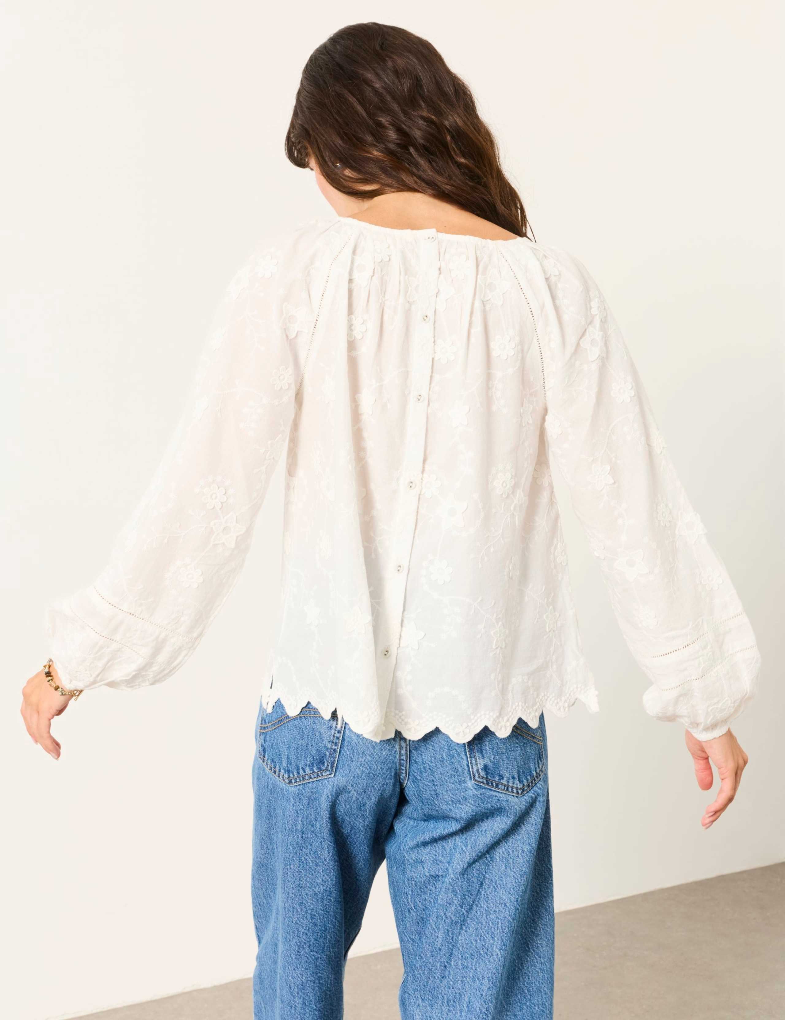 Cotton Rich Floral Embroidered Blouse 3 of 7