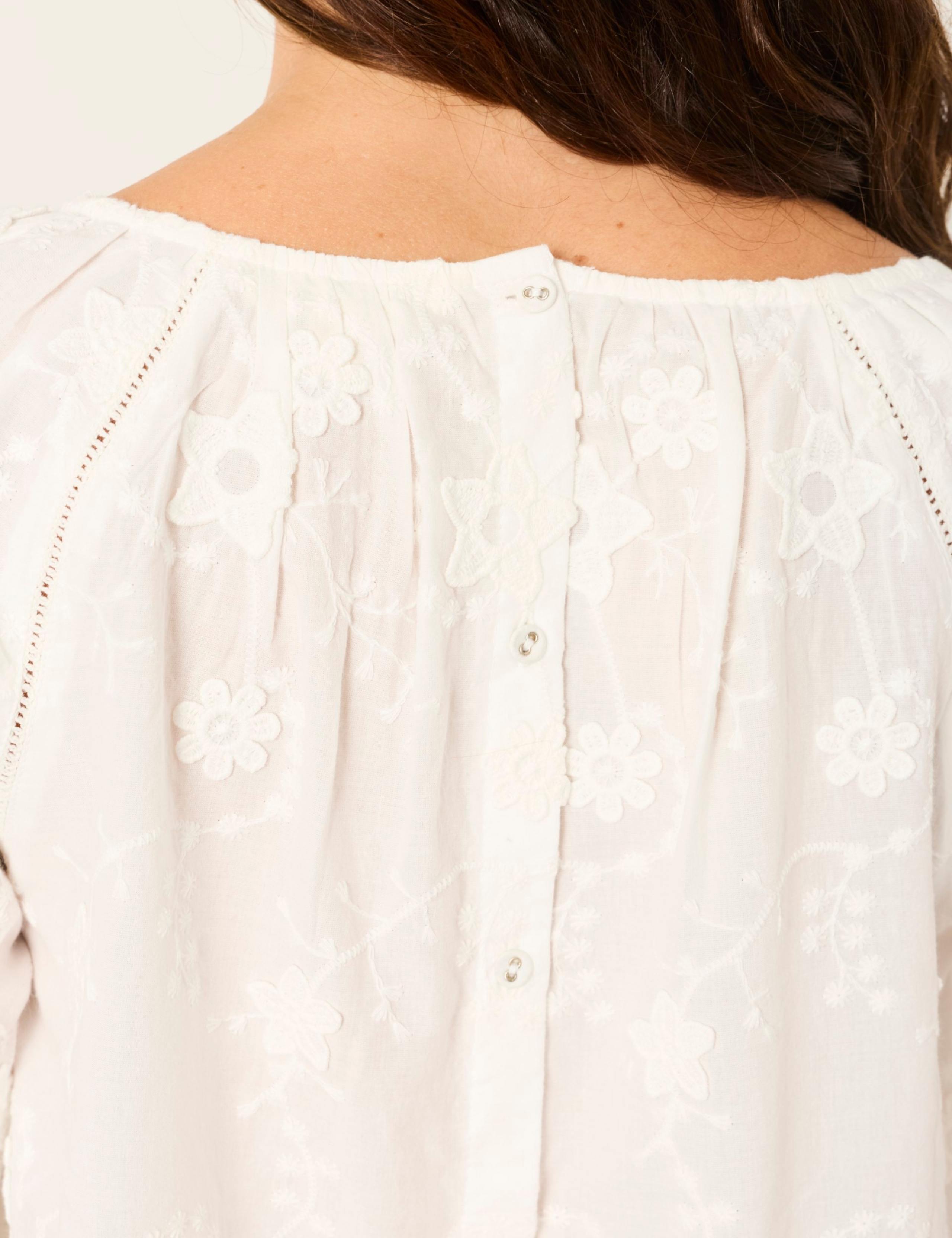 Cotton Rich Floral Embroidered Blouse 7 of 7