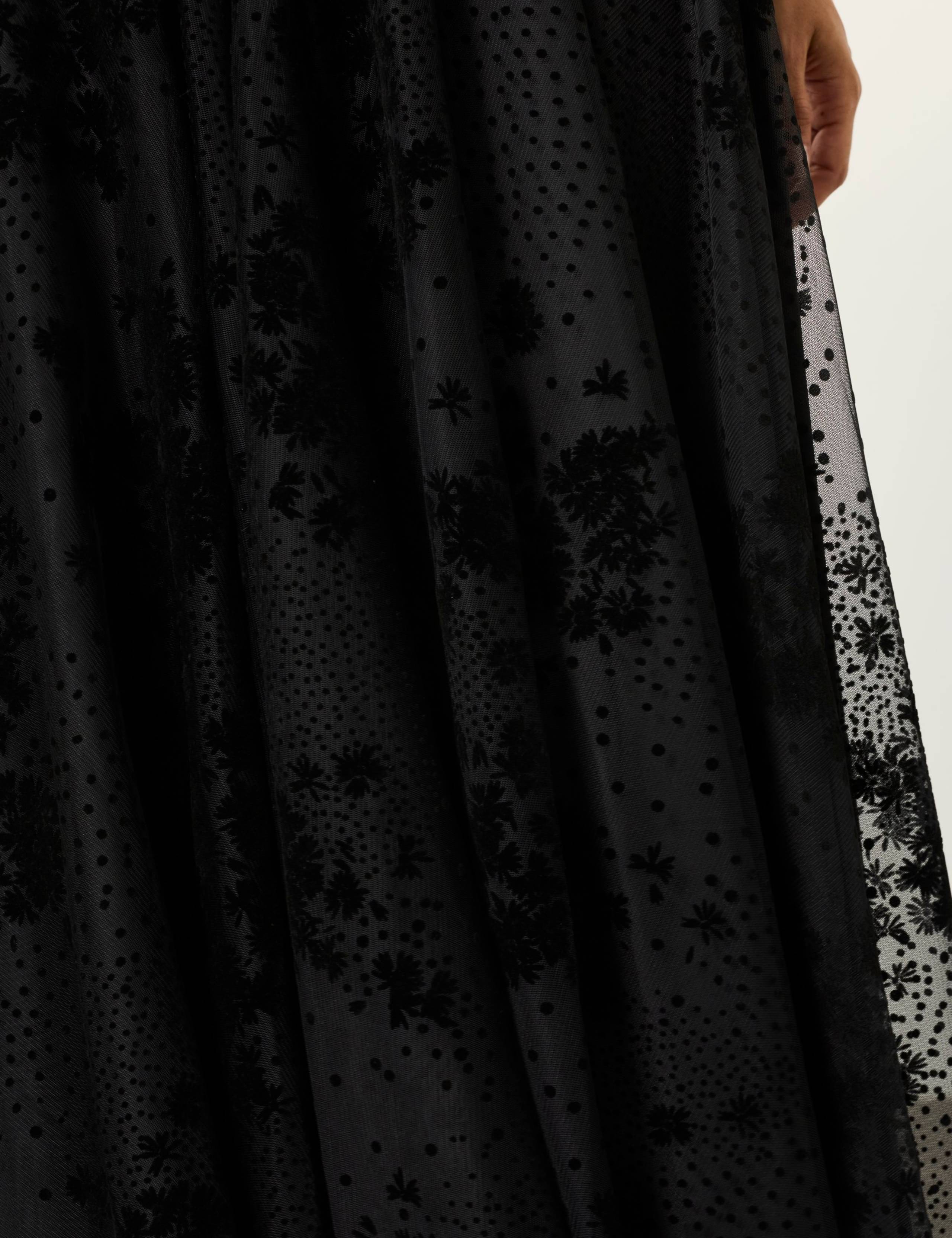 Spot Print Floral Midi A Line Skirt 5 of 7