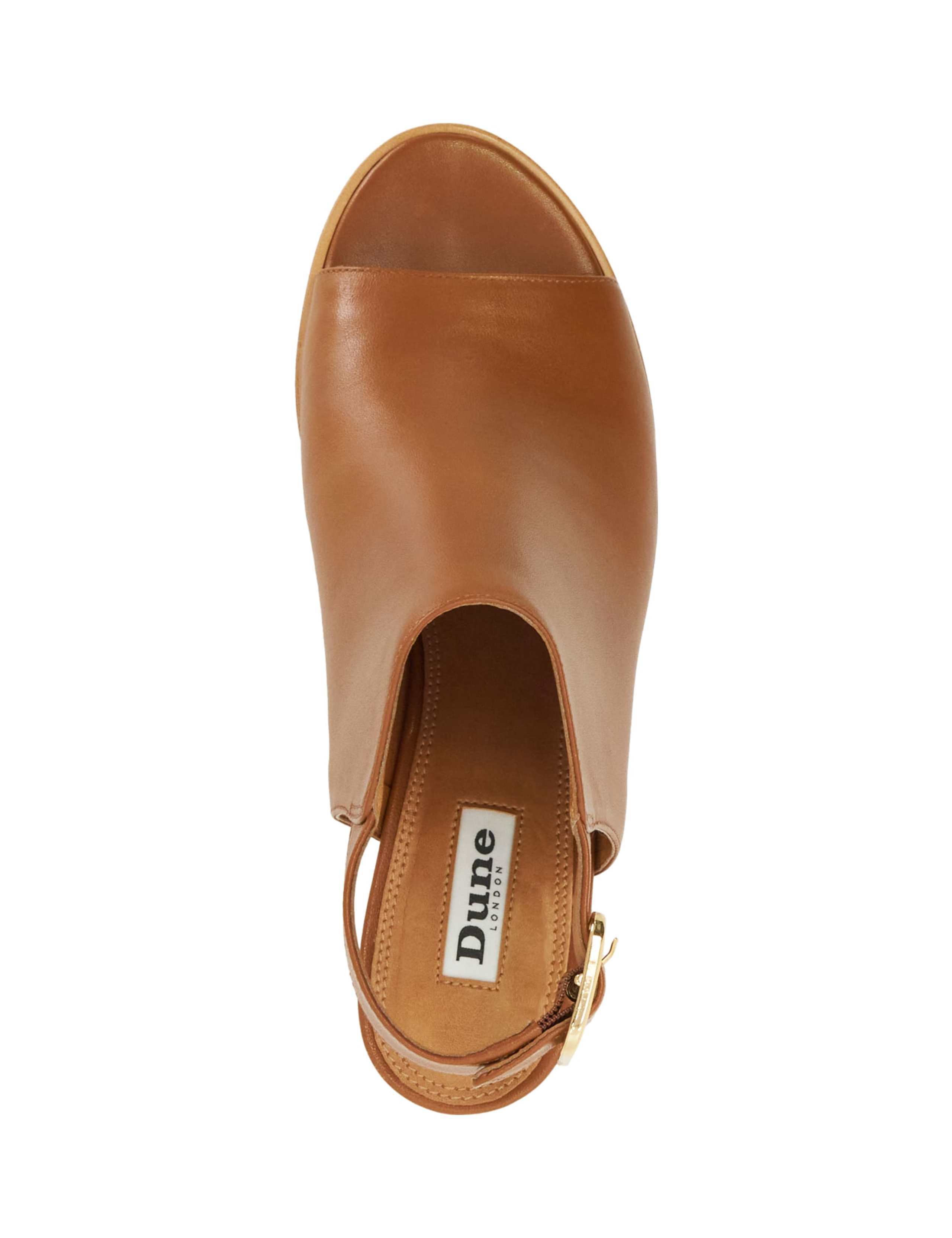 Leather Block Heel Peep Toe Sandals 3 of 6