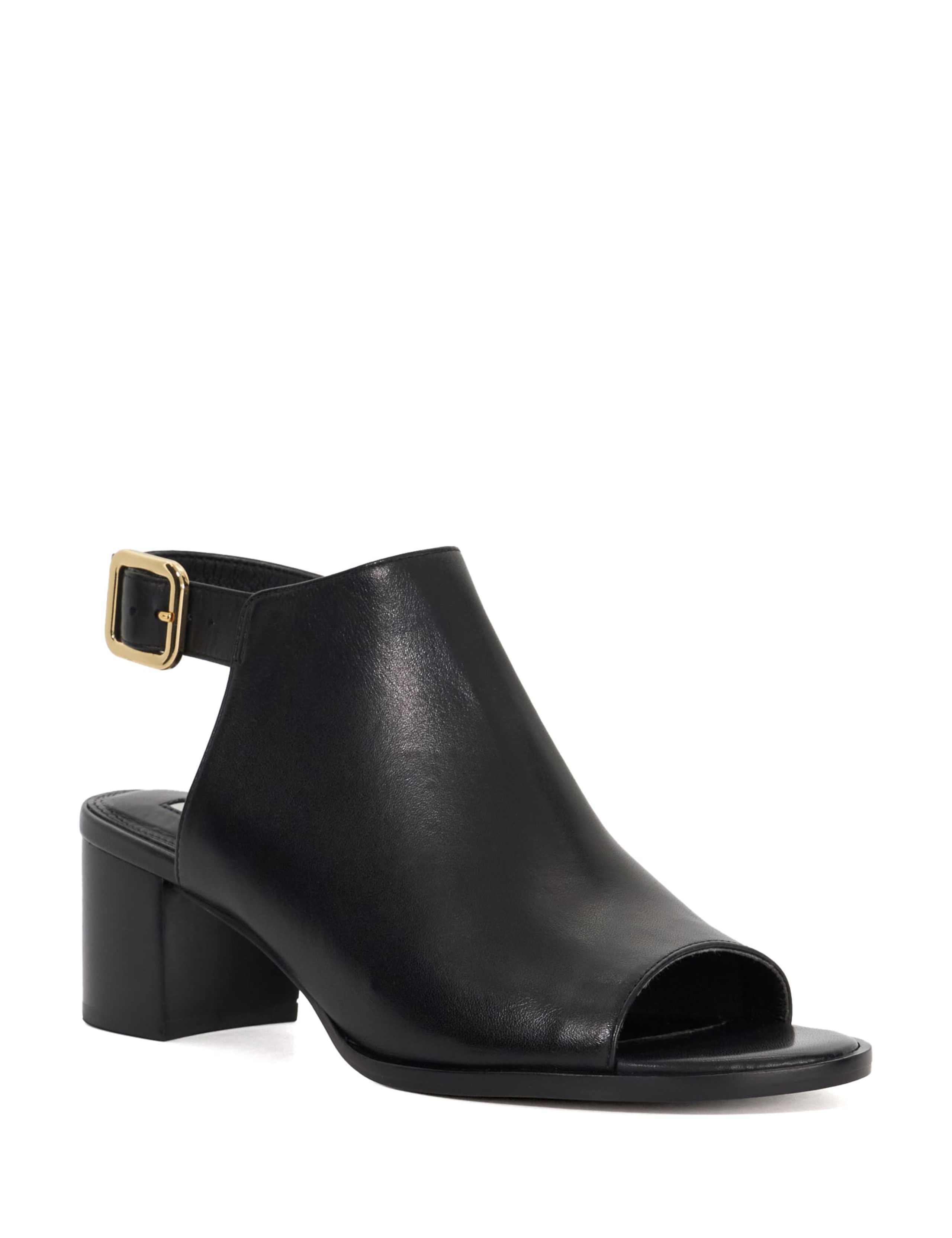 Leather Block Heel Peep Toe Sandals 3 of 5