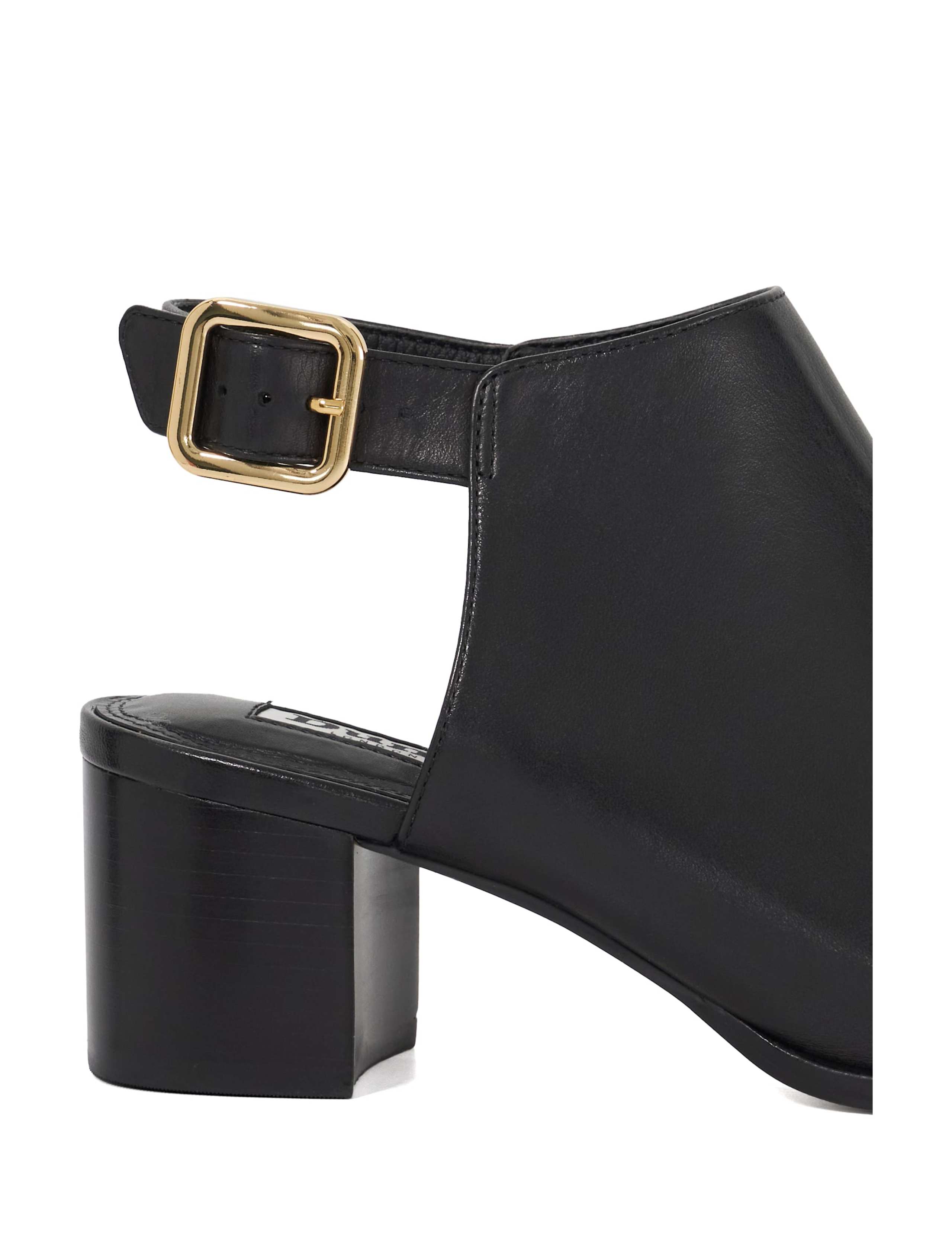 Leather Block Heel Peep Toe Sandals 4 of 5