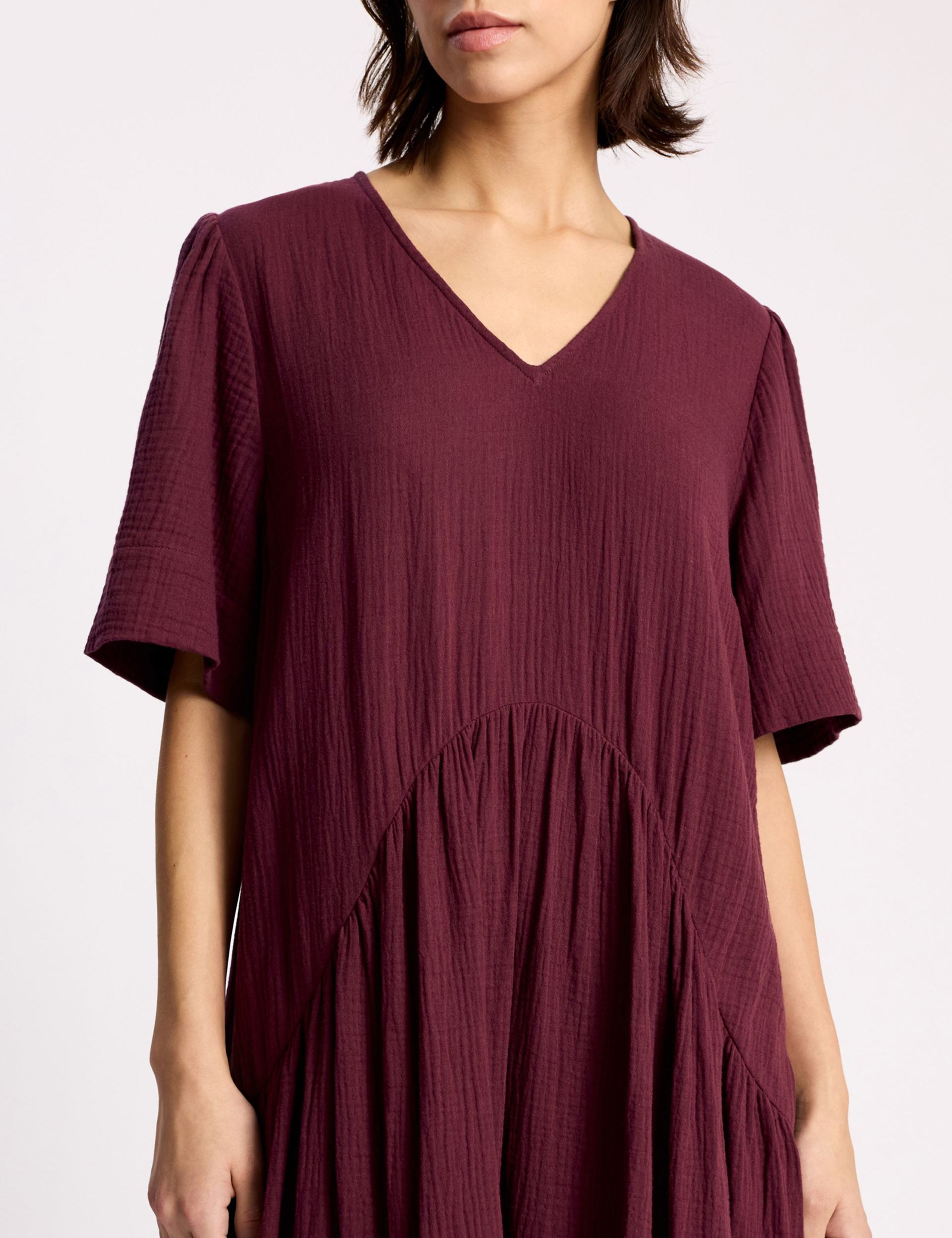 Pure Cotton V-Neck Maxi Relaxed Smock Dress 5 of 5