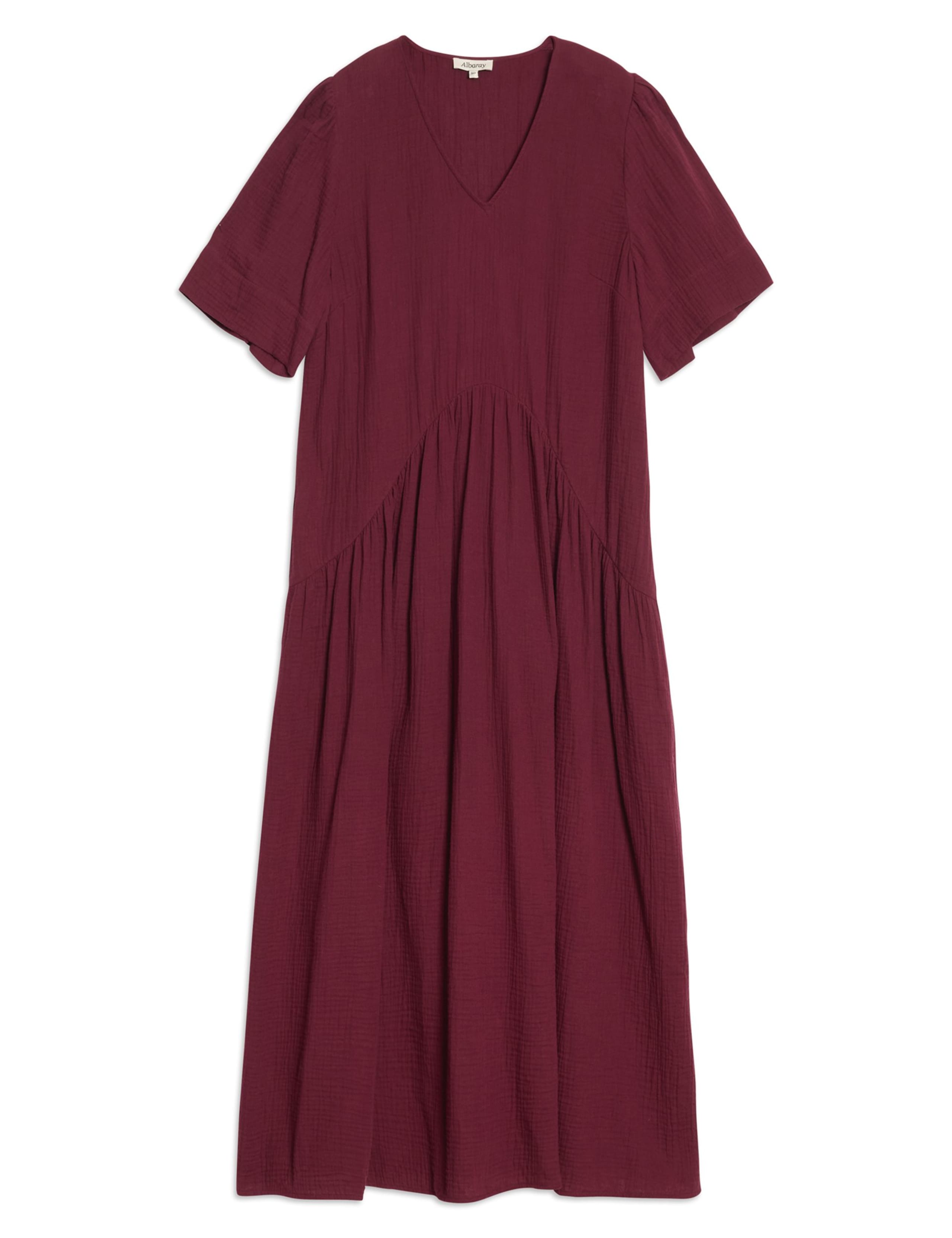 Pure Cotton V-Neck Maxi Relaxed Smock Dress 2 of 5