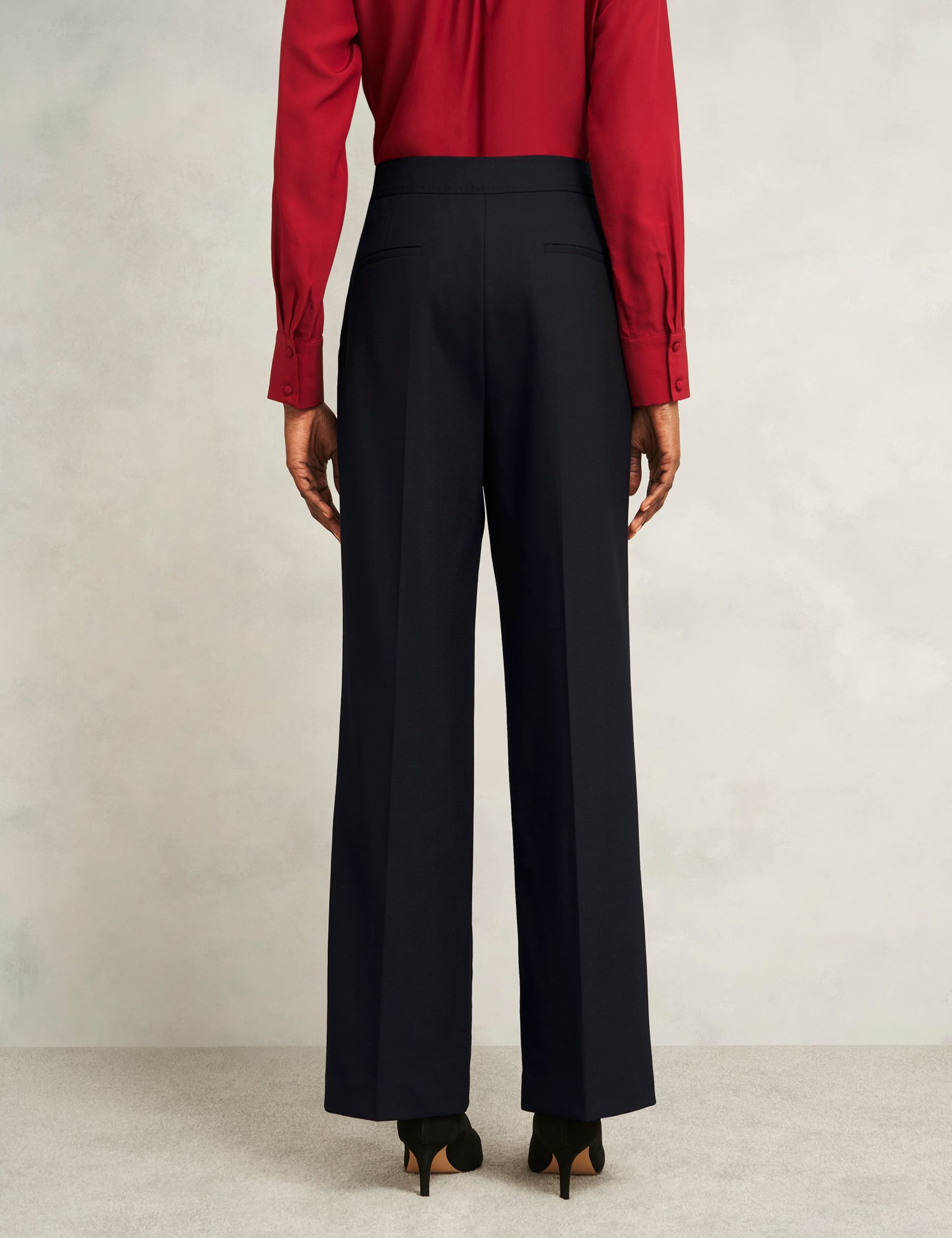 Wool Blend Tailored Wide Leg Trousers 4 of 5