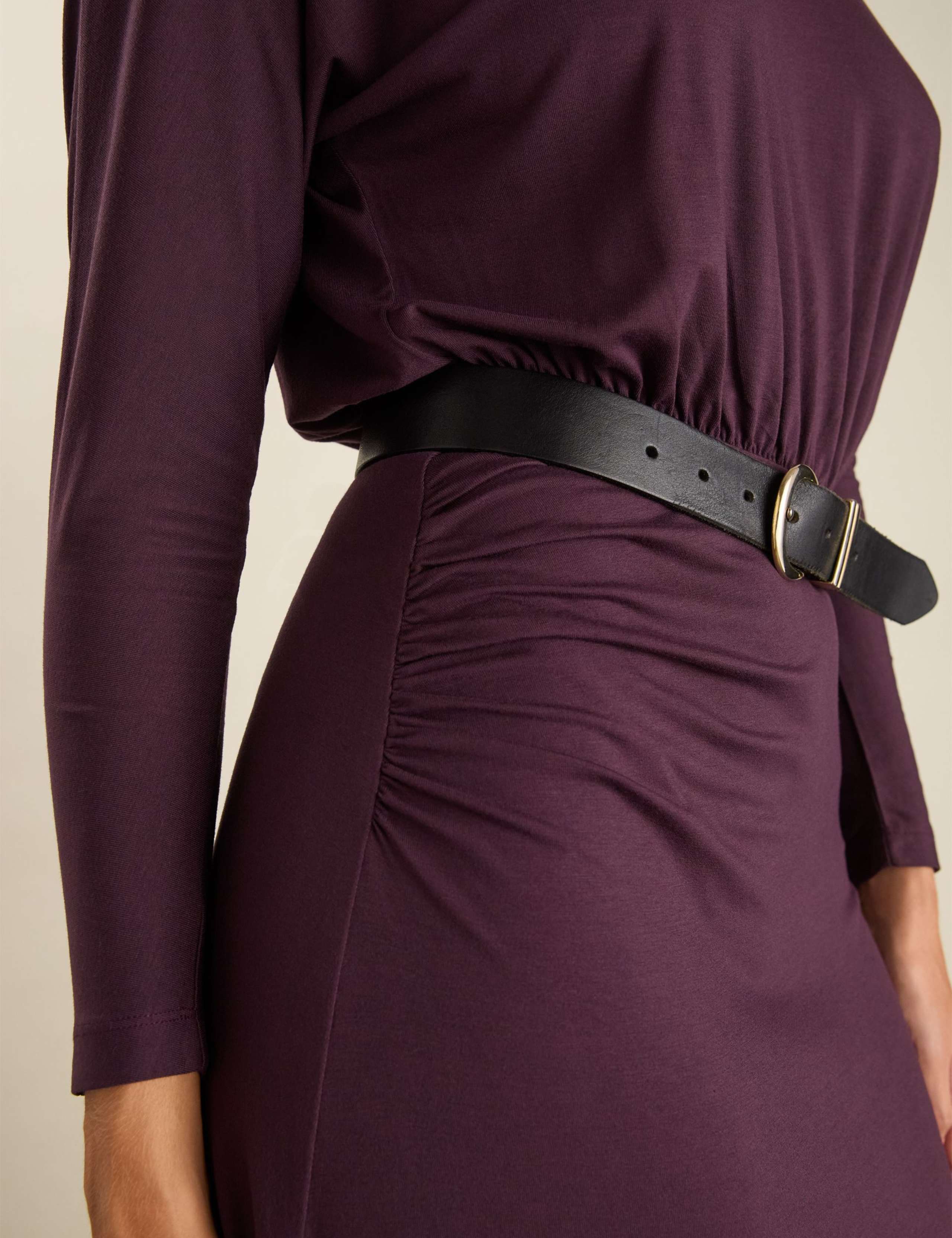 Jersey Slash Neck Midi Skater Dress 6 of 6