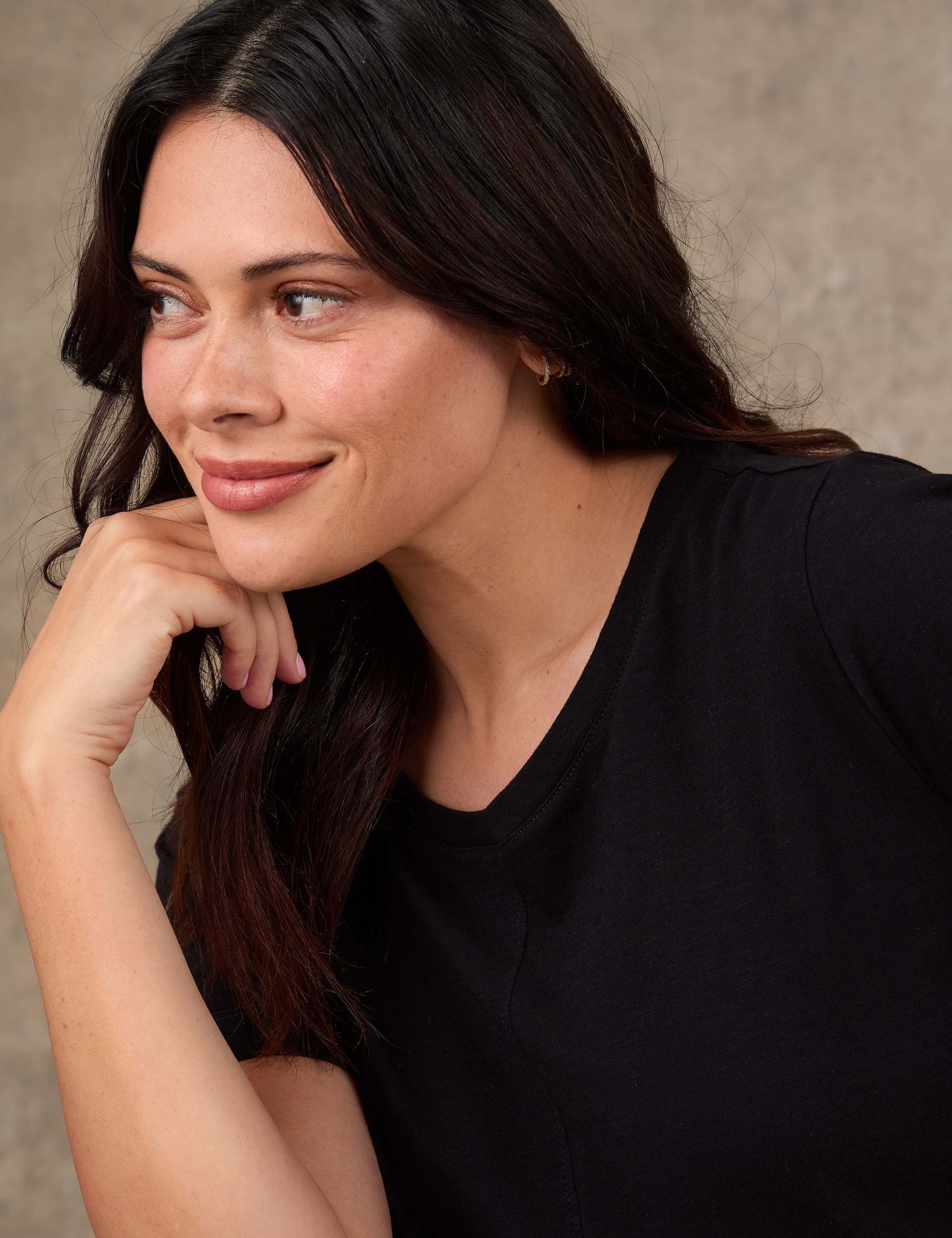 Cotton Rich Seam Detail T-Shirt 4 of 4