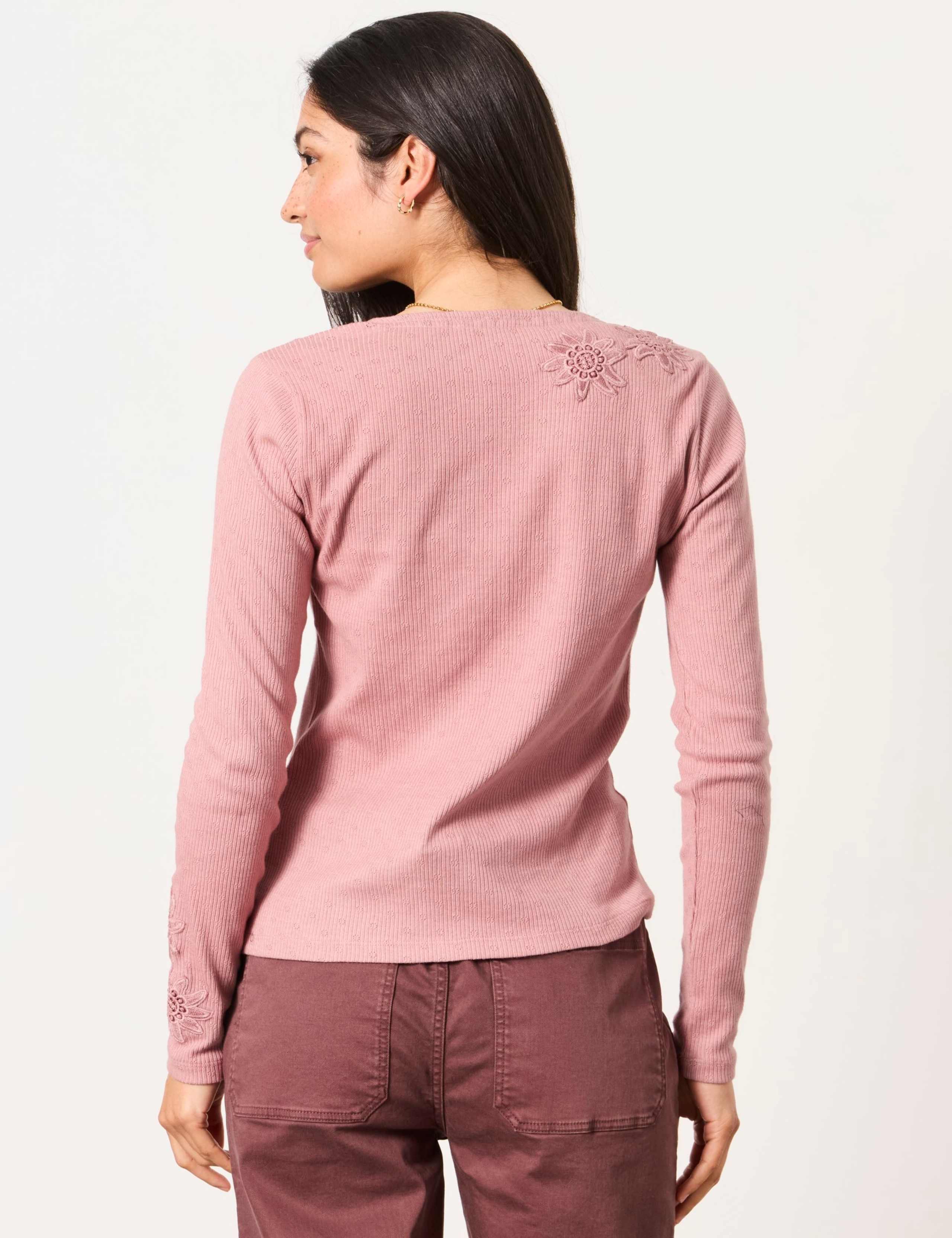 Pure Cotton Ribbed Appliqué Top 3 of 5