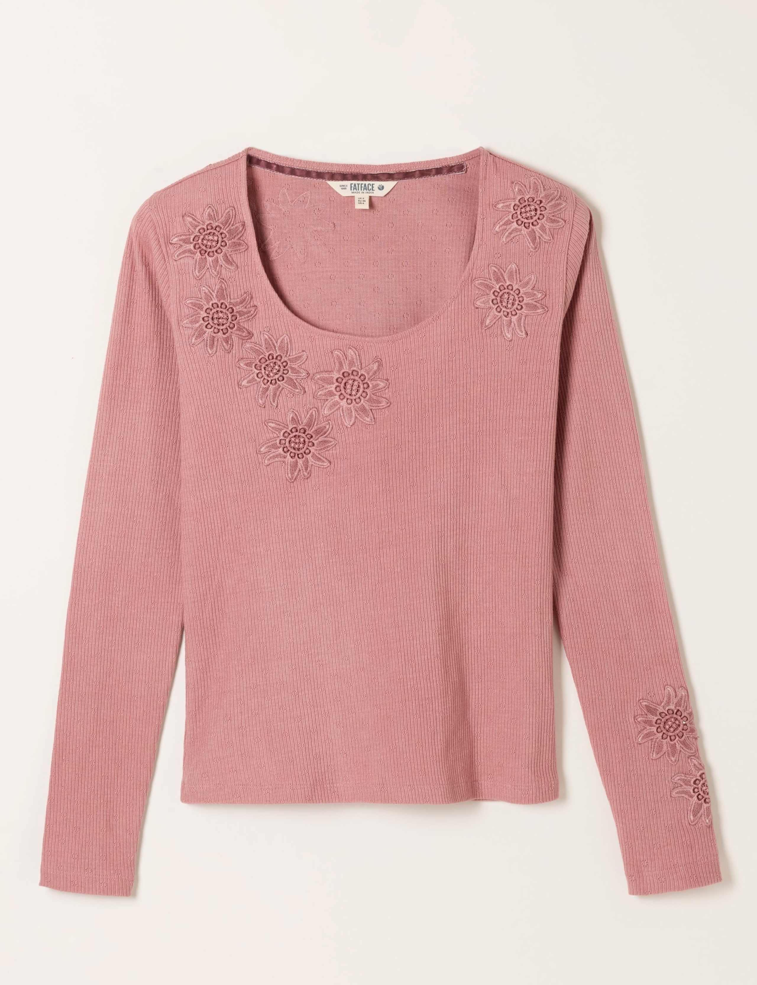 Pure Cotton Ribbed Appliqué Top 2 of 5