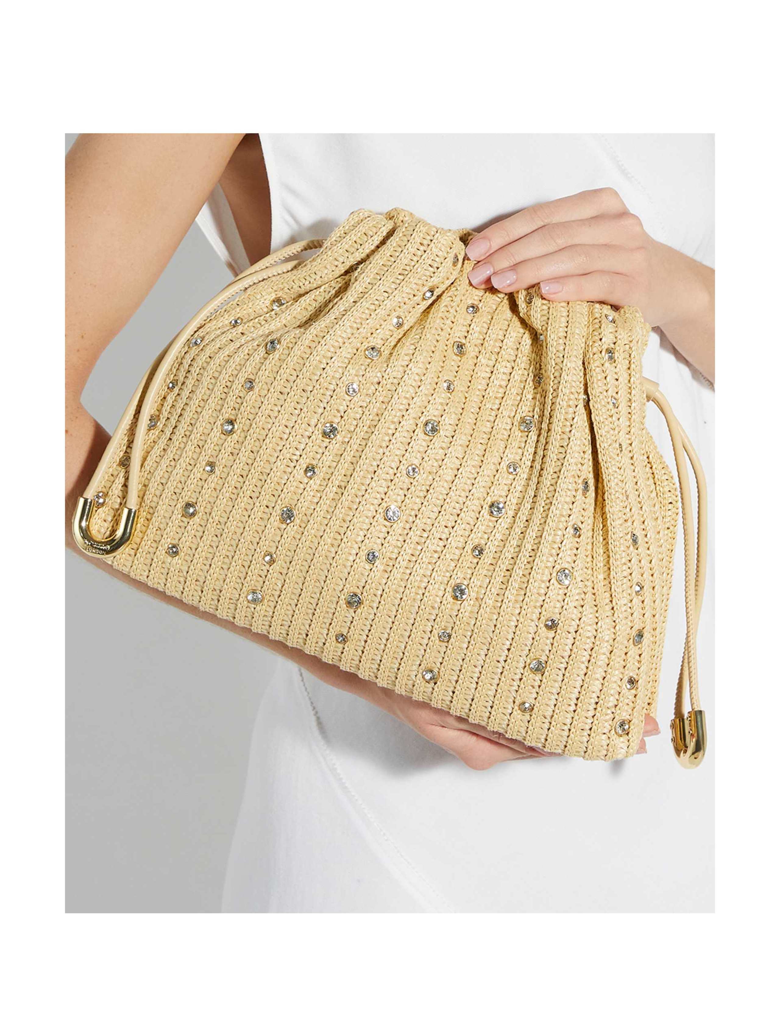 Diamante Woven Drawstring Grab Bag 2 of 6