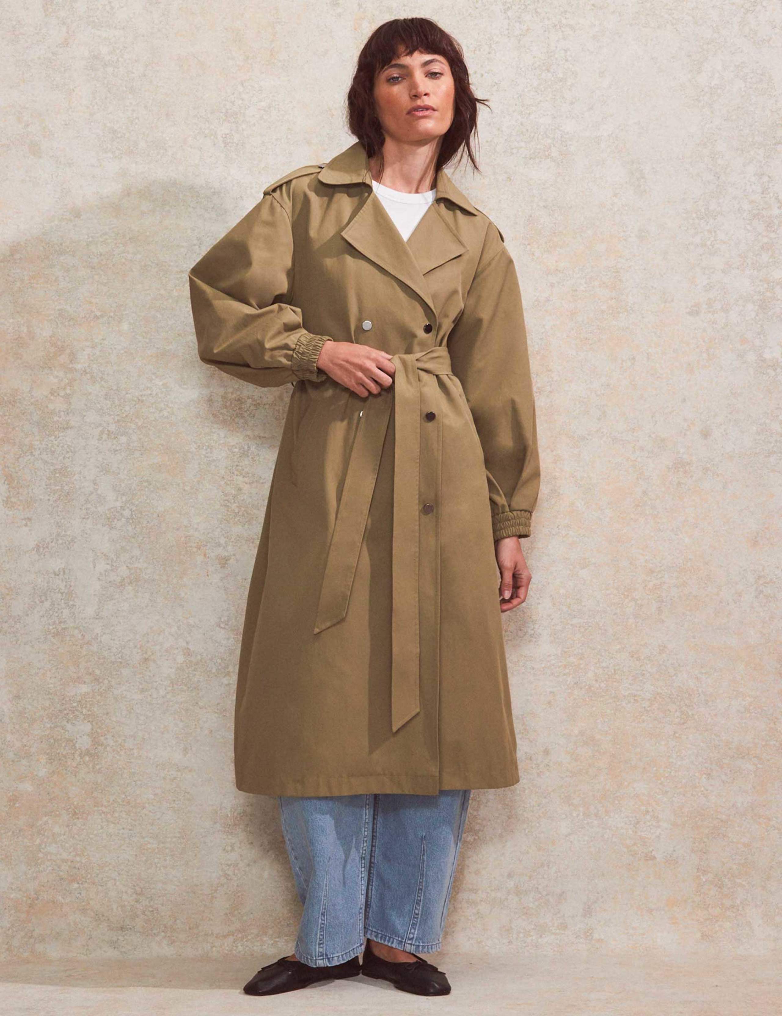 Cotton Blend Longline Trench Coat 3 of 11